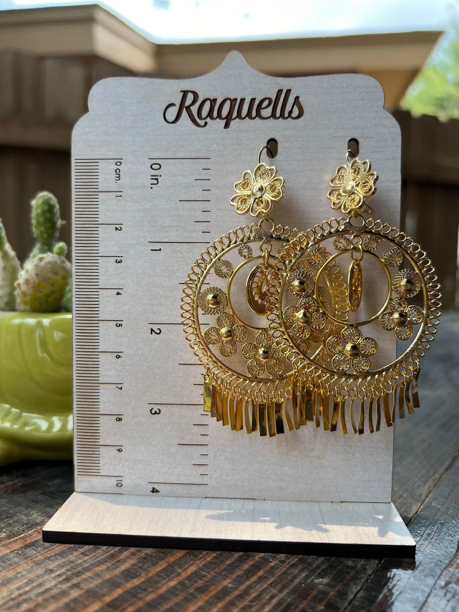 Image of Floral -Inspired Gorgeous & Elegant Mexican Artisanal Gold-Plated Filigree Earrings, beautifully made by our Artisan Oaxaca Partners