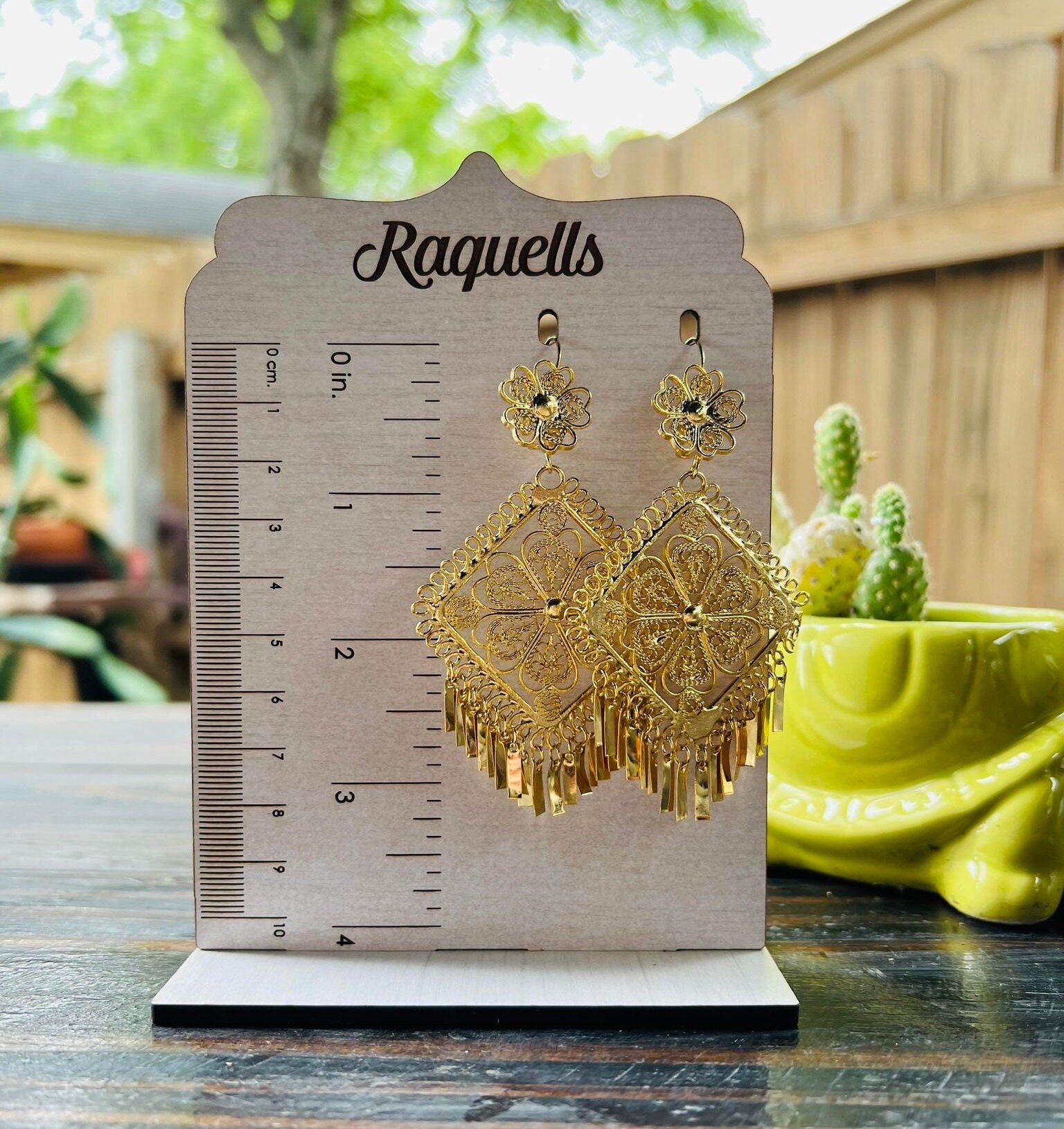 Image of Beautiful Rombo - Traditional Mexican Artisanal Earrings - Gold Plated - Beautiful Folkloric Earrings made by our Oaxaca Artisan Partners