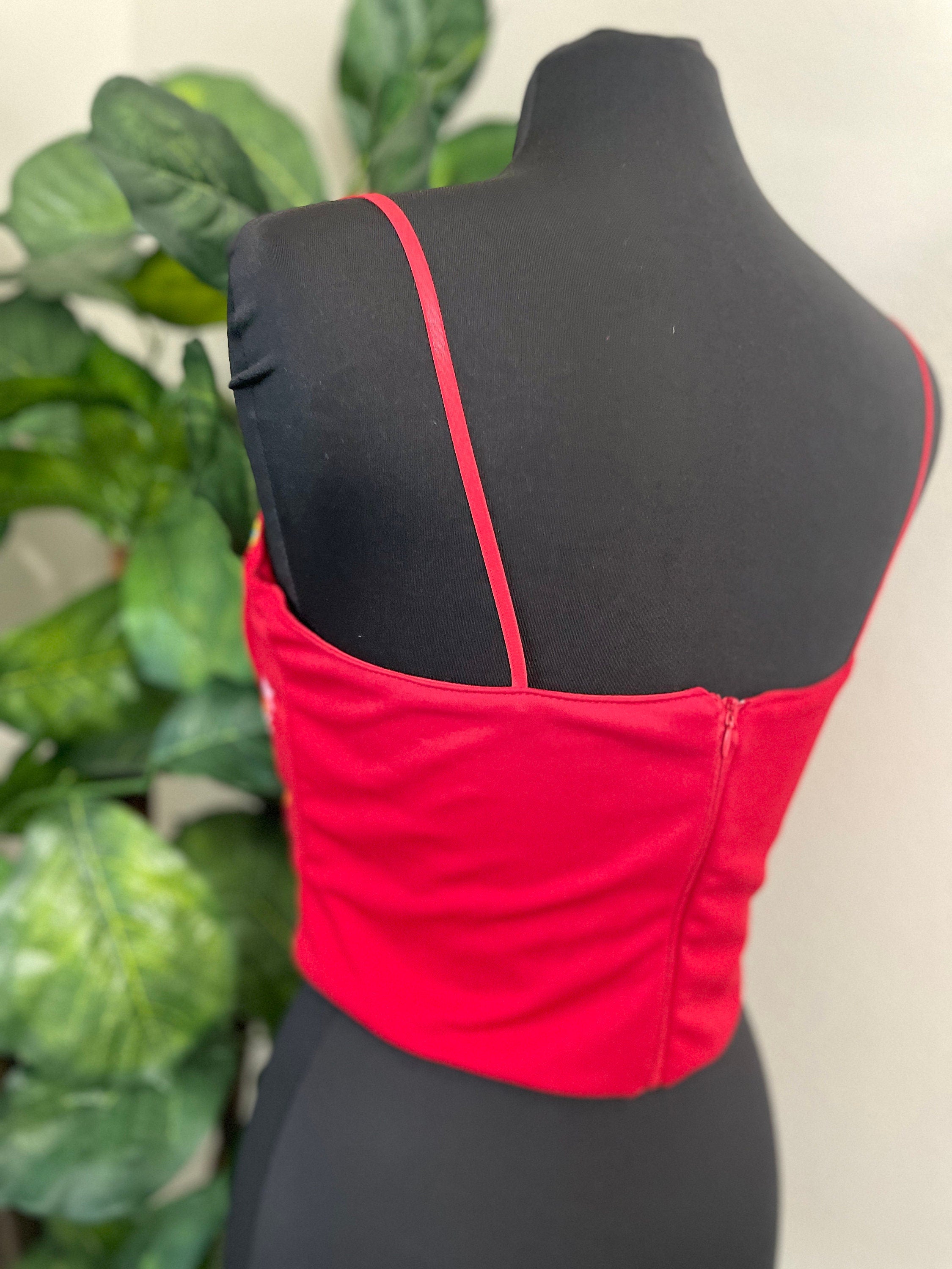 Image of Summertime Mexican Halter Blouses - Artisan Made Embroidered Blouses - Floral Halter Blouse