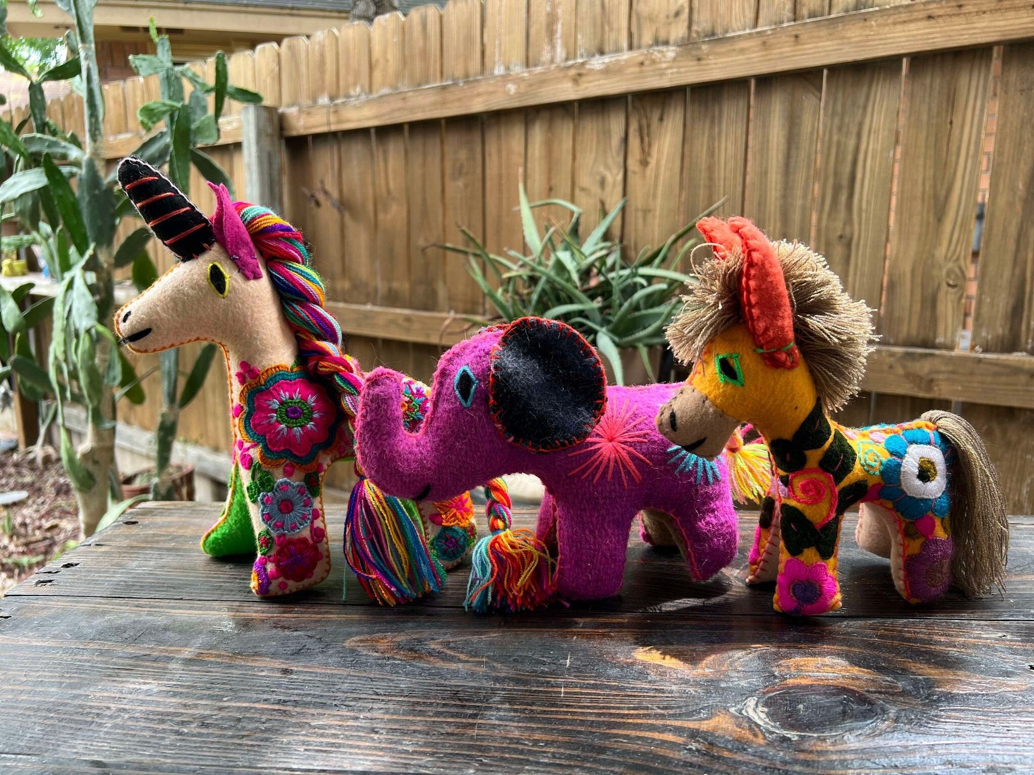 Image of Hand Embroidered Artisanal Stuffed Animals - Handmade Stuffed Animals