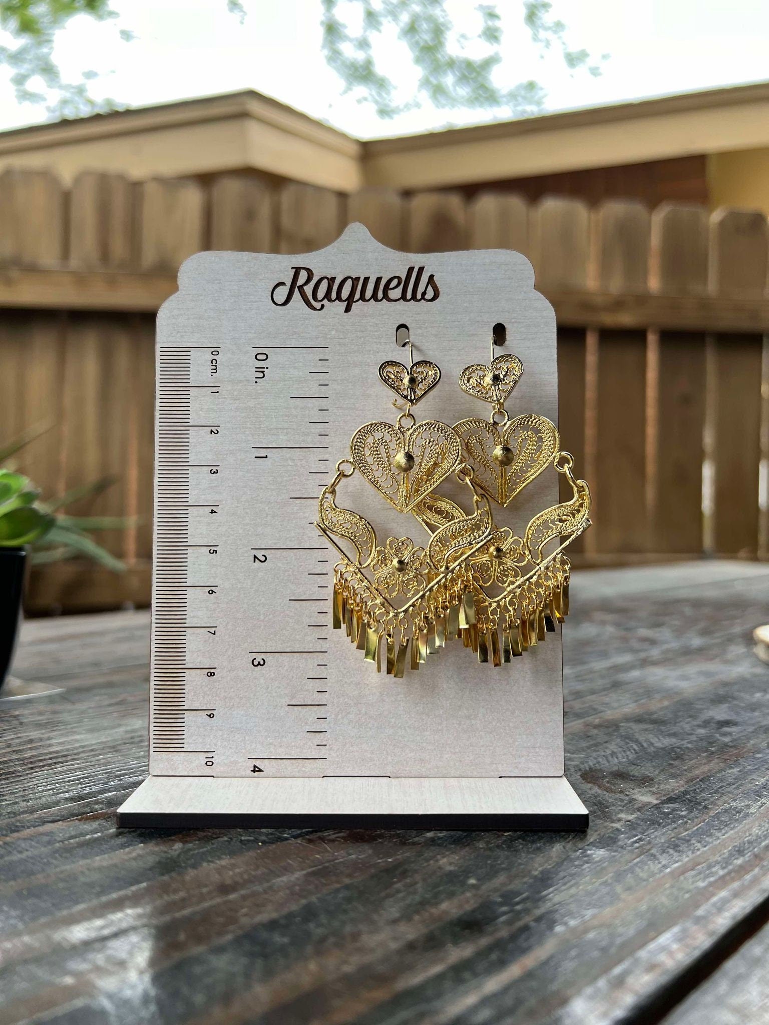 Image of Arrow Heart - Gorgeous & Elegant Mexican Artisanal Gold Plated Filigree Earrings - Beautiful Folkloric Earrings made by our Oaxaca Partners