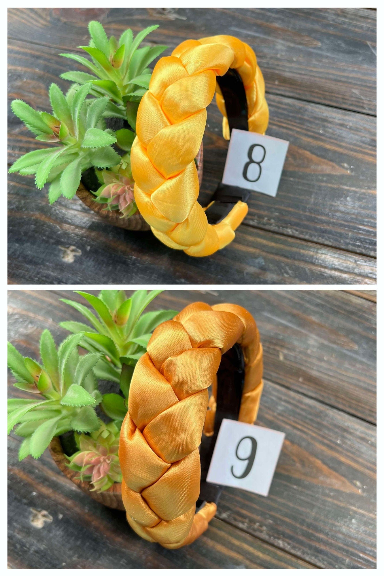 Image of Solid Colored Satin Braided Headbands - Artisanal Headbands - Handcrafted Headbands from Chiapas, Mexico