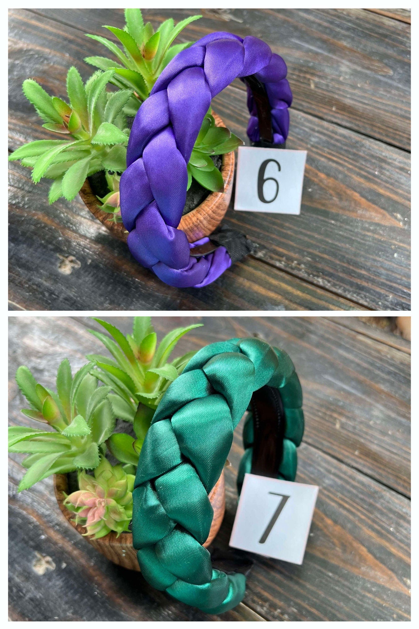 Image of Solid Colored Satin Braided Headbands - Artisanal Headbands - Handcrafted Headbands from Chiapas, Mexico