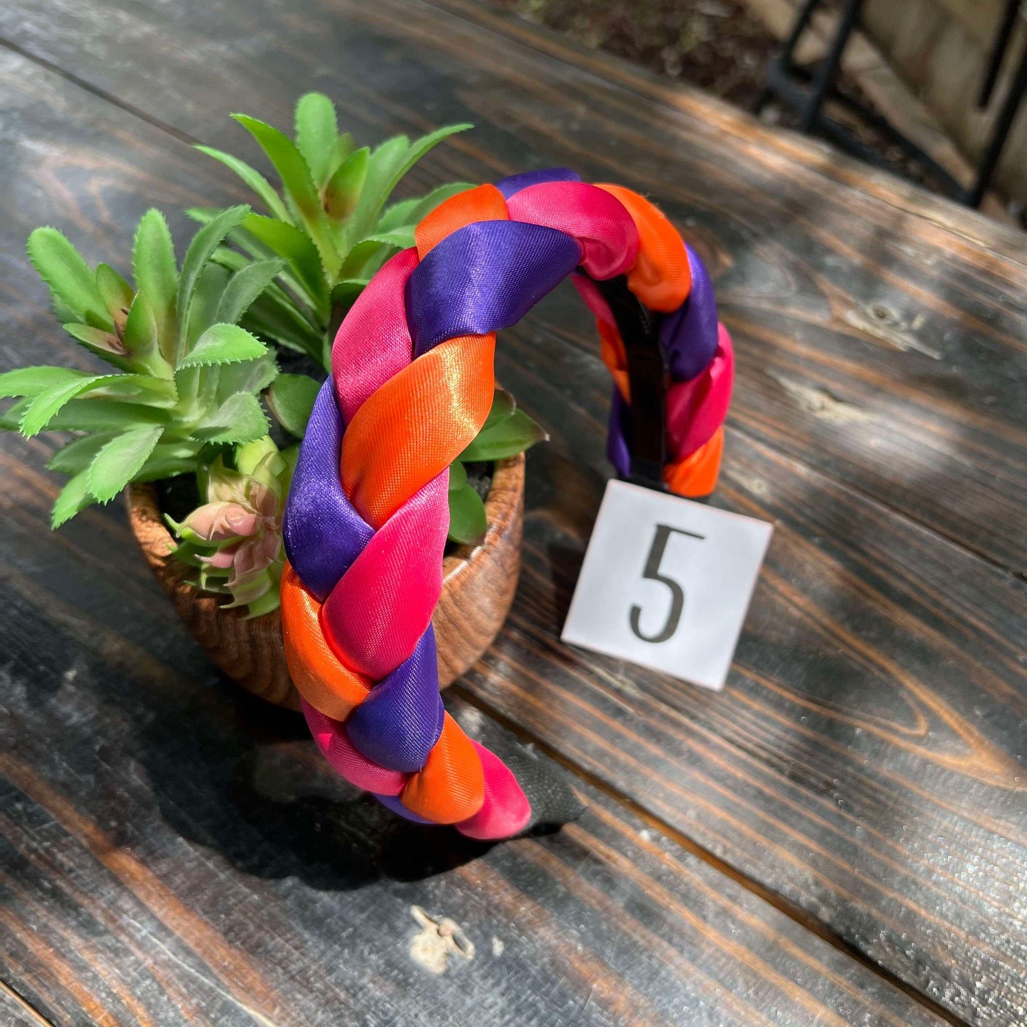 Image of Satin Multicolor Braided Headbands - Artisanal Headbands - Handcrafted Headbands from Oaxaca, Mexico