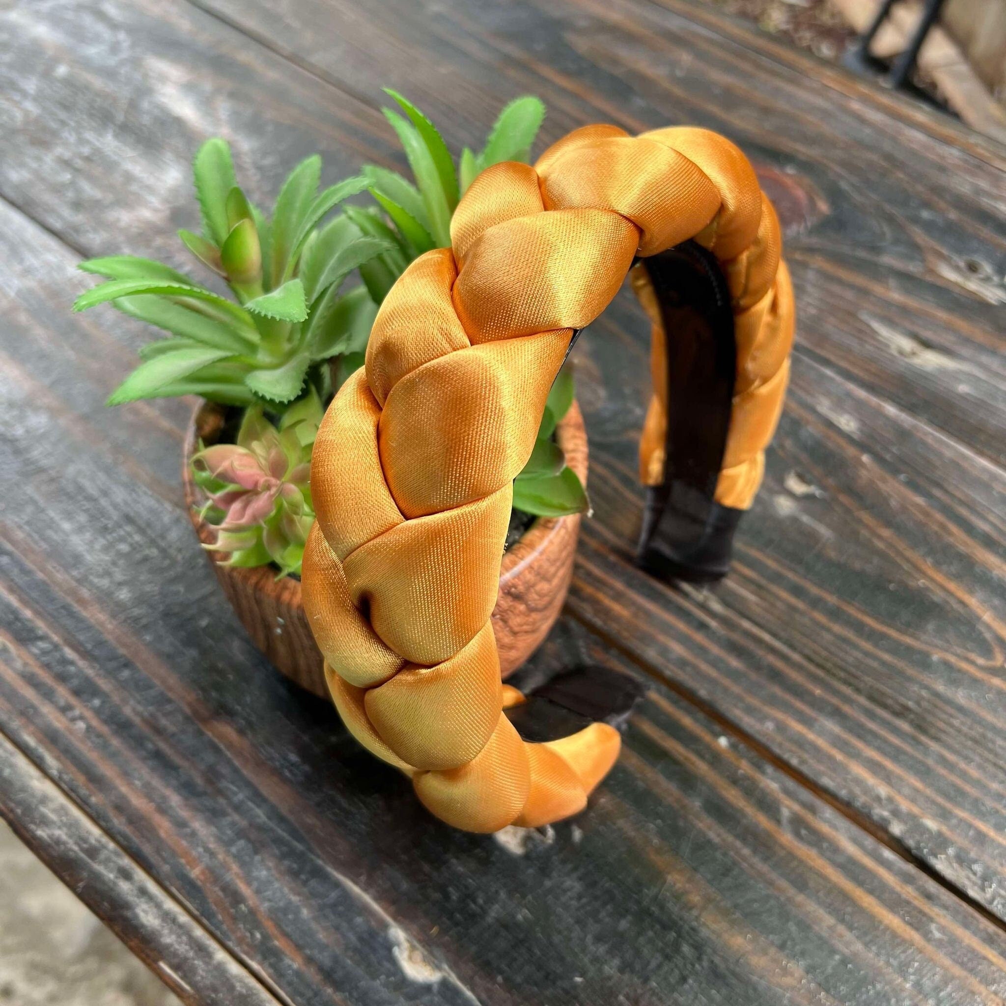 Image of Solid Colored Satin Braided Headbands - Artisanal Headbands - Handcrafted Headbands from Chiapas, Mexico