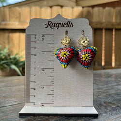 Image of Hand Painted Artisanal Wooden Necklace - Mexican Wooden Necklace and Earring Set - Mexican Necklace made by our Oaxaca Artisan Partners
