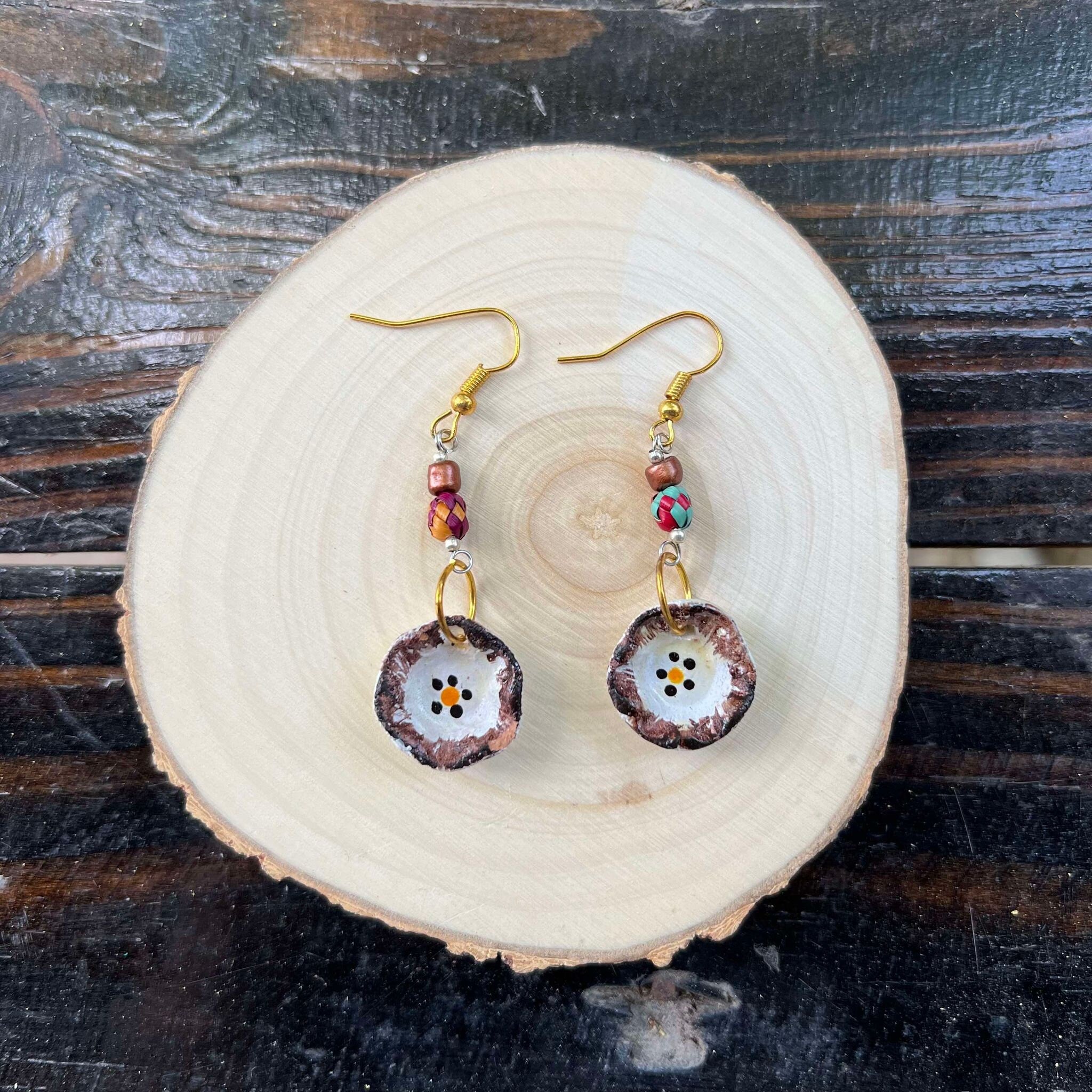 Image of Beautiful Handmade Artisanal Earrings - Mexican Pottery Earrings