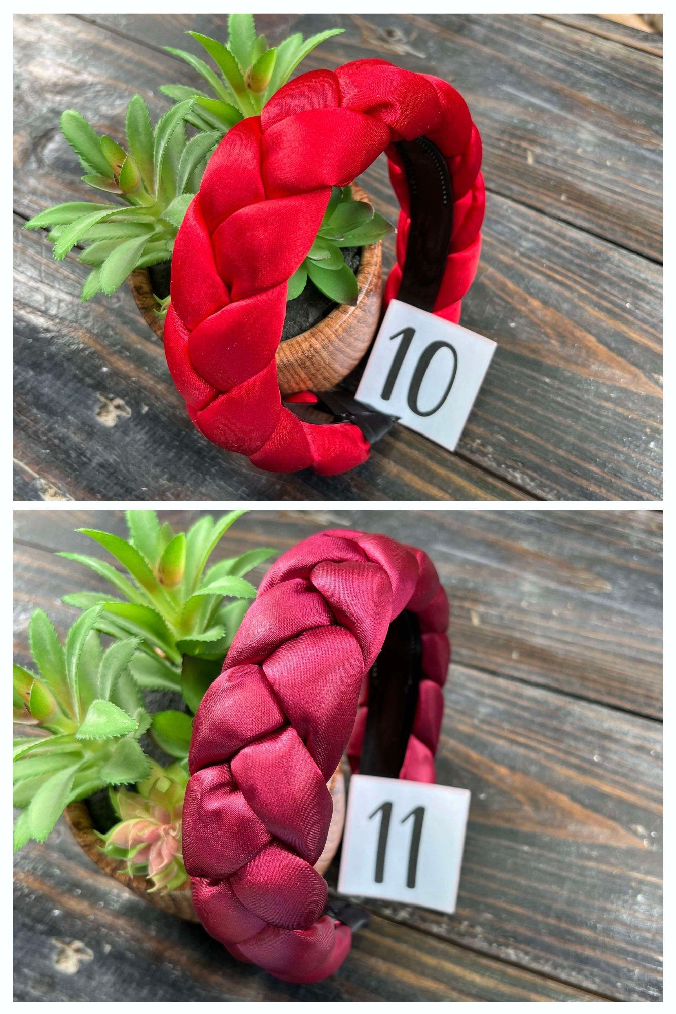 Image of Solid Colored Satin Braided Headbands - Artisanal Headbands - Handcrafted Headbands from Chiapas, Mexico