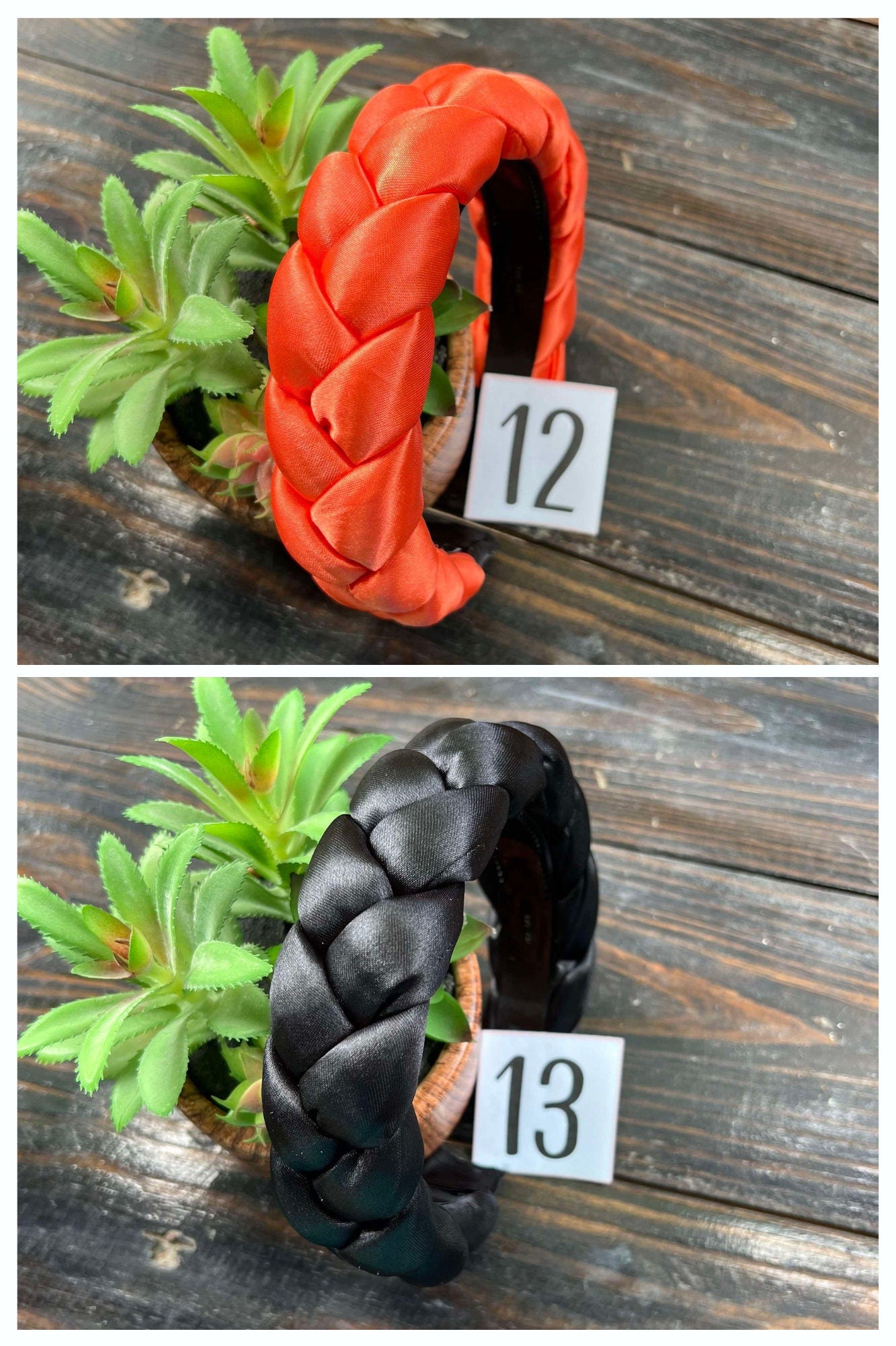 Image of Solid Colored Satin Braided Headbands - Artisanal Headbands - Handcrafted Headbands from Chiapas, Mexico