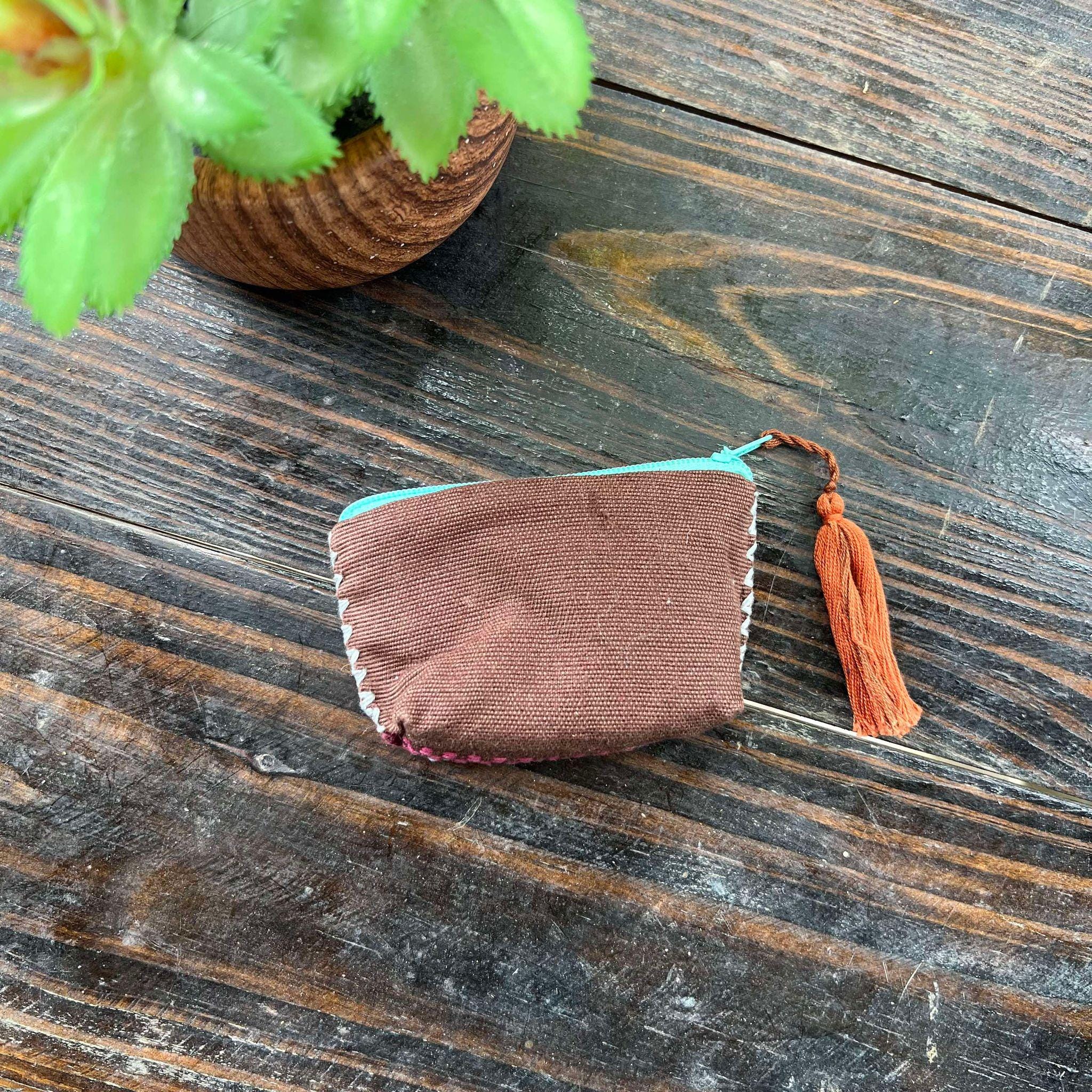 Image of Handcrafted Mini Coin Bag – Cute & Versatile Hand Embroidered Accessory- Perfect For Storing Items