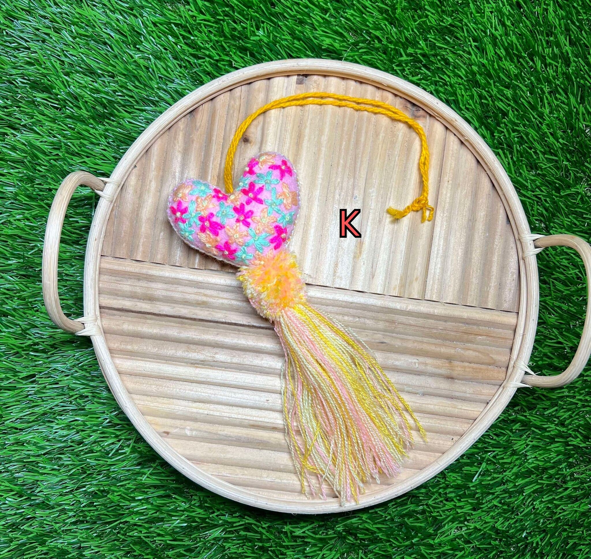 Autism Inspired Heart Tassel Charms - Handmade Car Decor - Unique Ornament Charms - Artisan Crafted