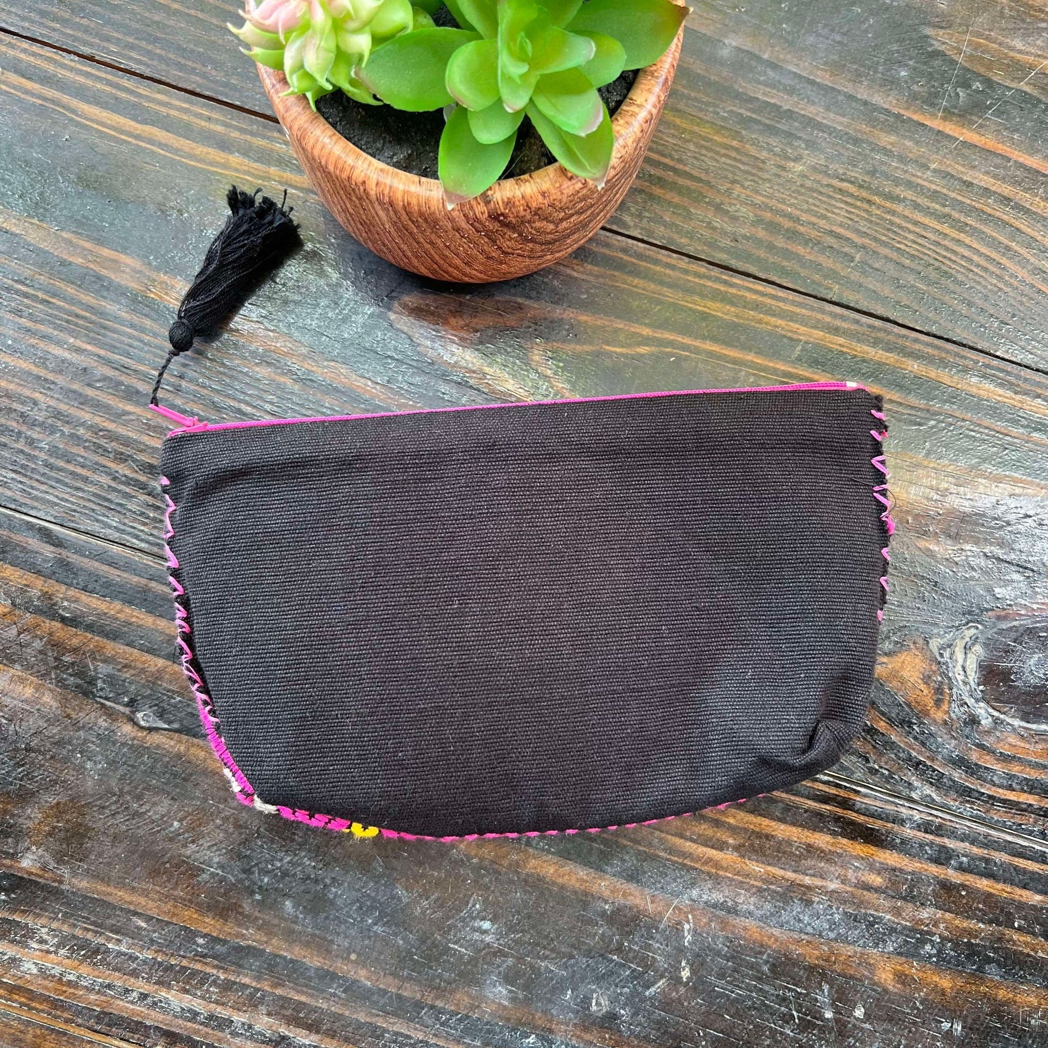 Unique Aztec Design - Artisanal Embroidered Bag - Storage Bag- Clutch Bag