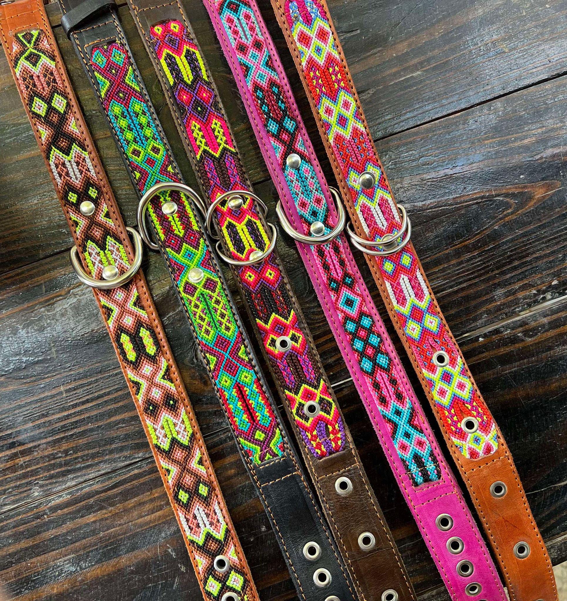 Image of Mexican Large Breed Dog Collars - Artisanal Handmade Dog Collars - Leather Collars