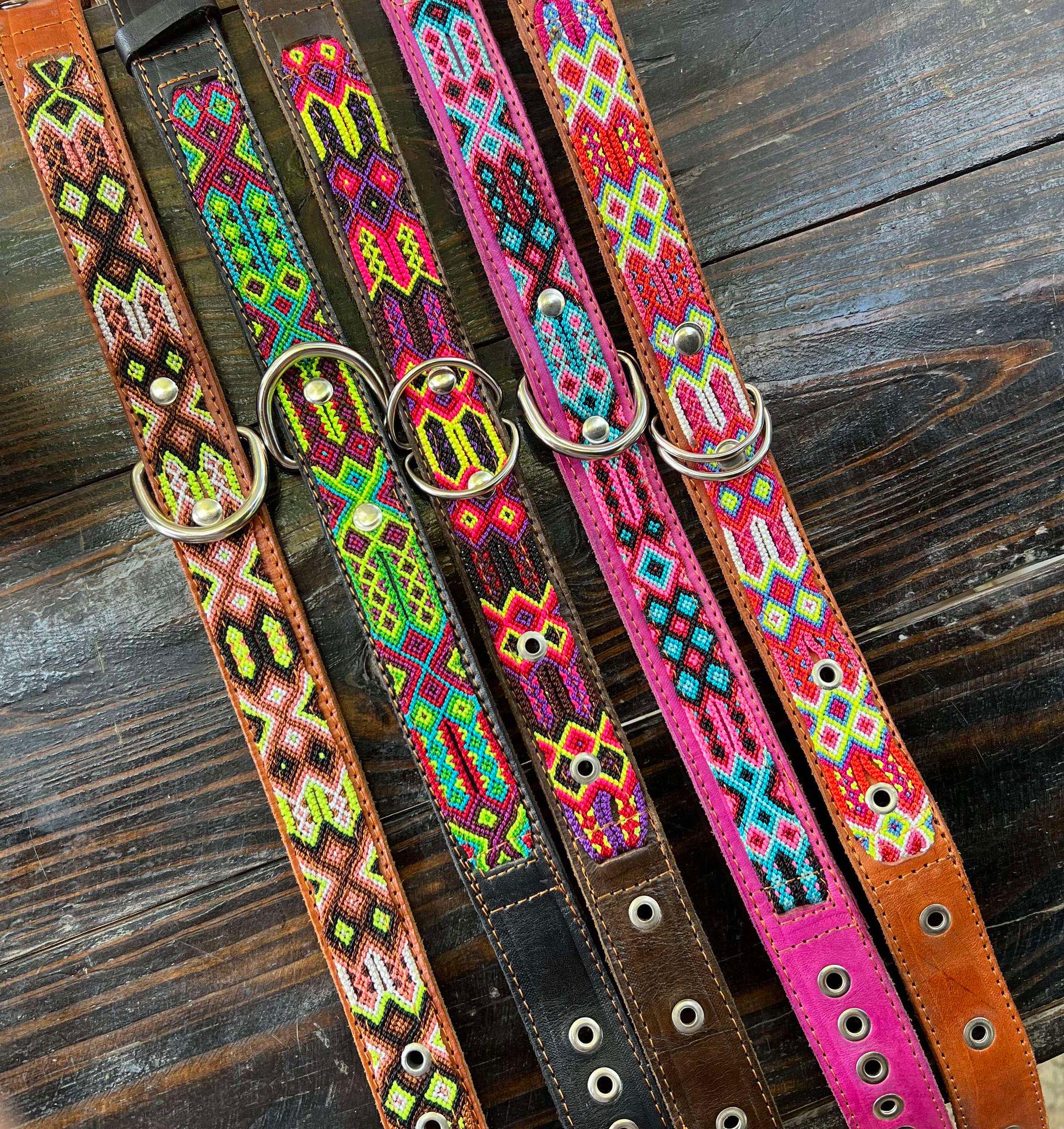 Image of Mexican Large Breed Dog Collars - Artisanal Handmade Dog Collars - Leather Collars