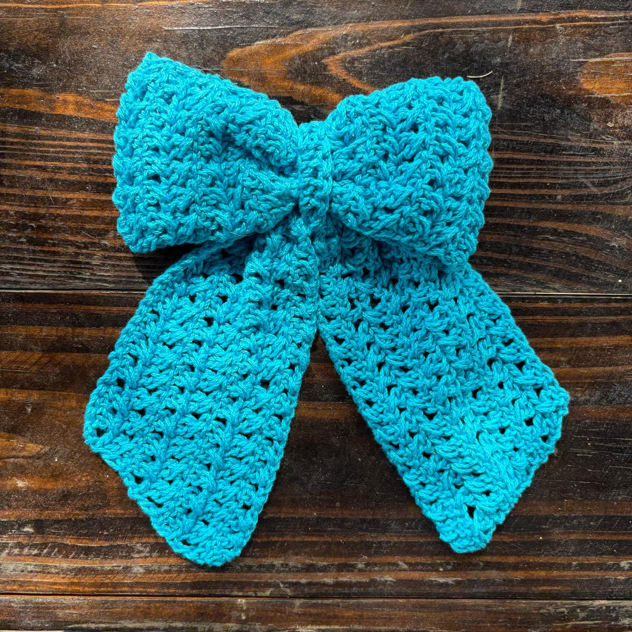 Crochet Hair Bow- Hair Bow, Coquette Bow, Coquette Aesthetic, Handmade Hair bow, Knitted hair Bow, Gift Ideas, Hair Clip, Kids Hair Bows