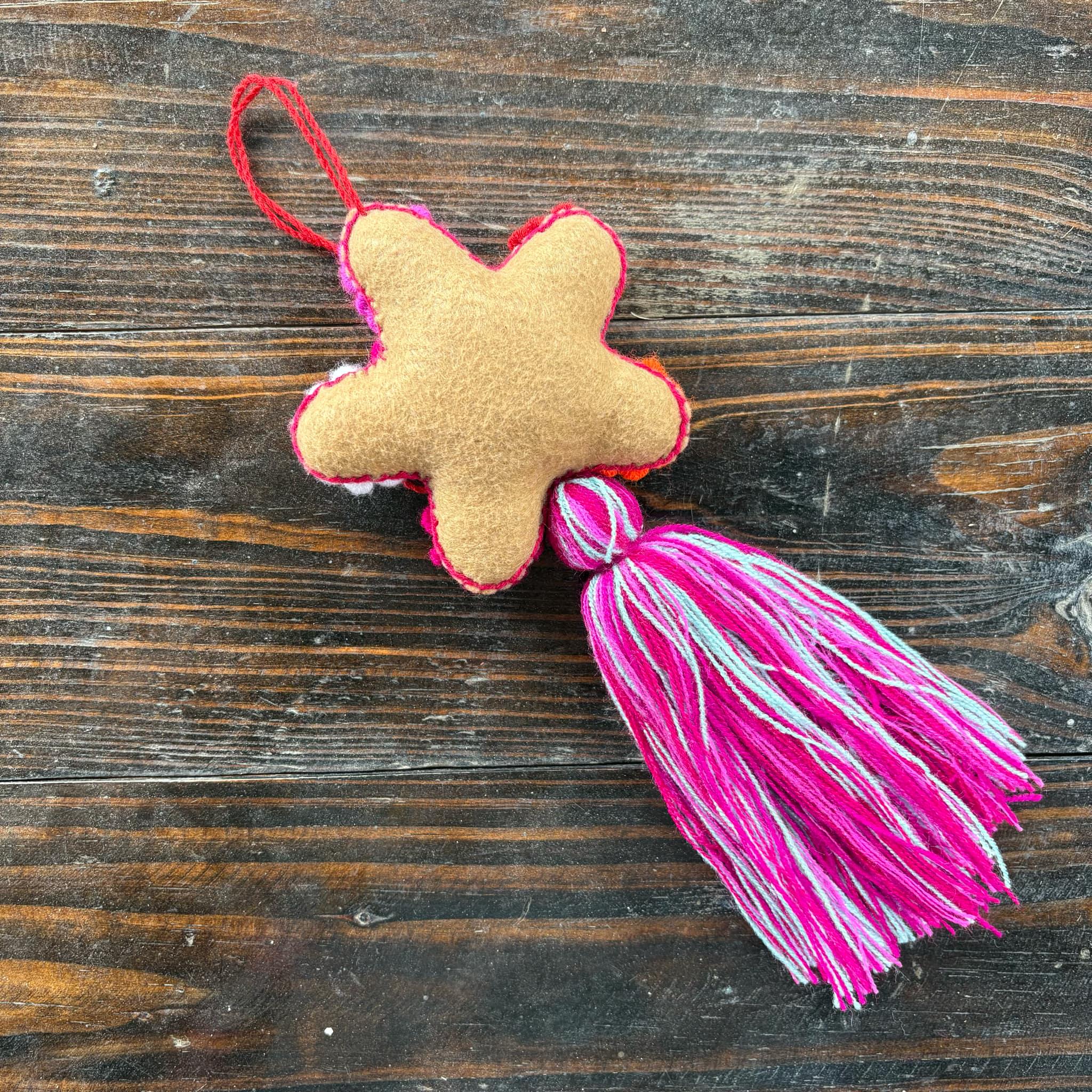 Handmade Extra Large Star Tassel Keychain - Artisanal Star Keychain, Bag Charms, Backpack Charm,Accessories, Luggage Charms, Bag Accessories