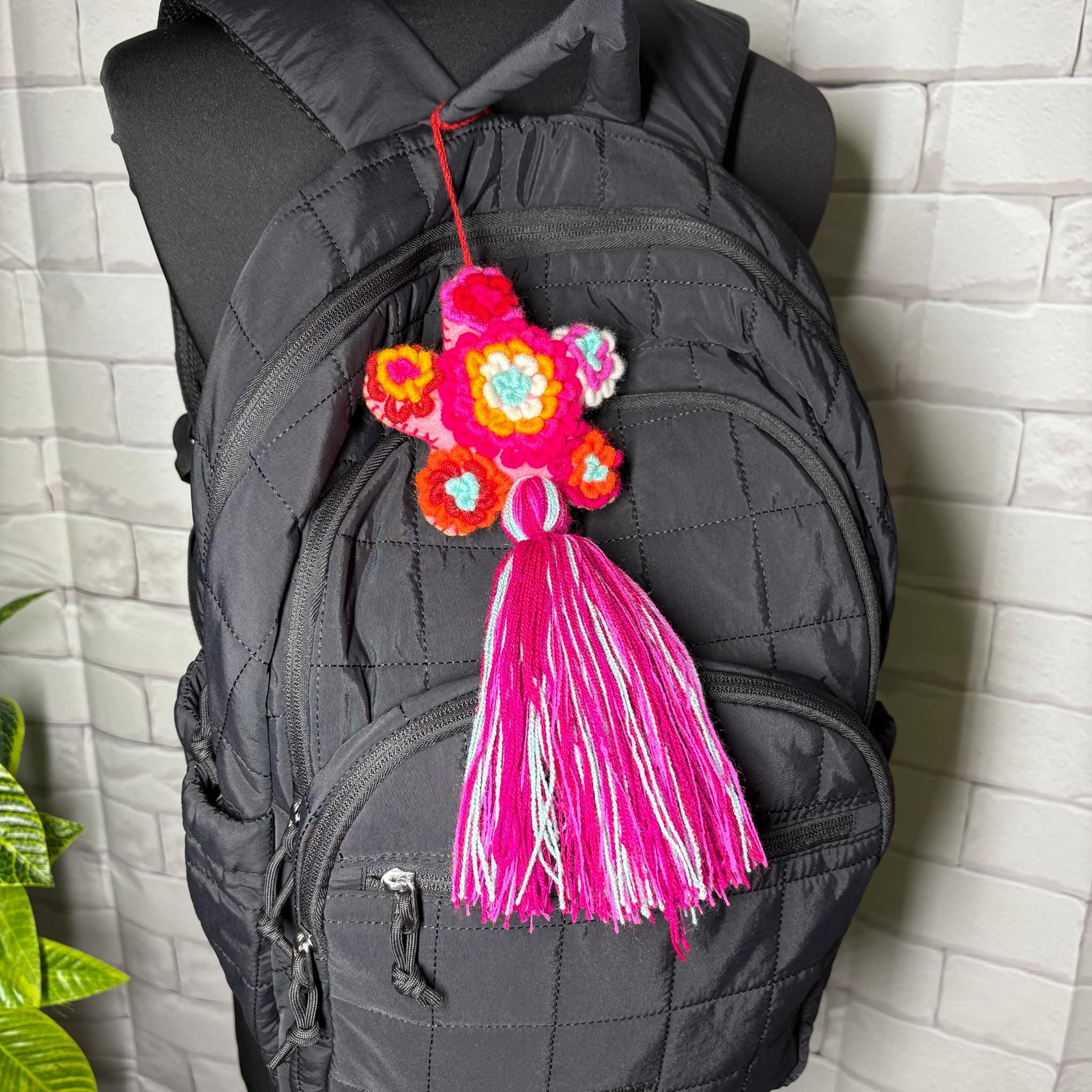 Image of Handmade Extra Large Star Tassel Keychain - Artisanal Star Keychain, Bag Charms, Backpack Charm,Accessories, Luggage Charms, Bag Accessories