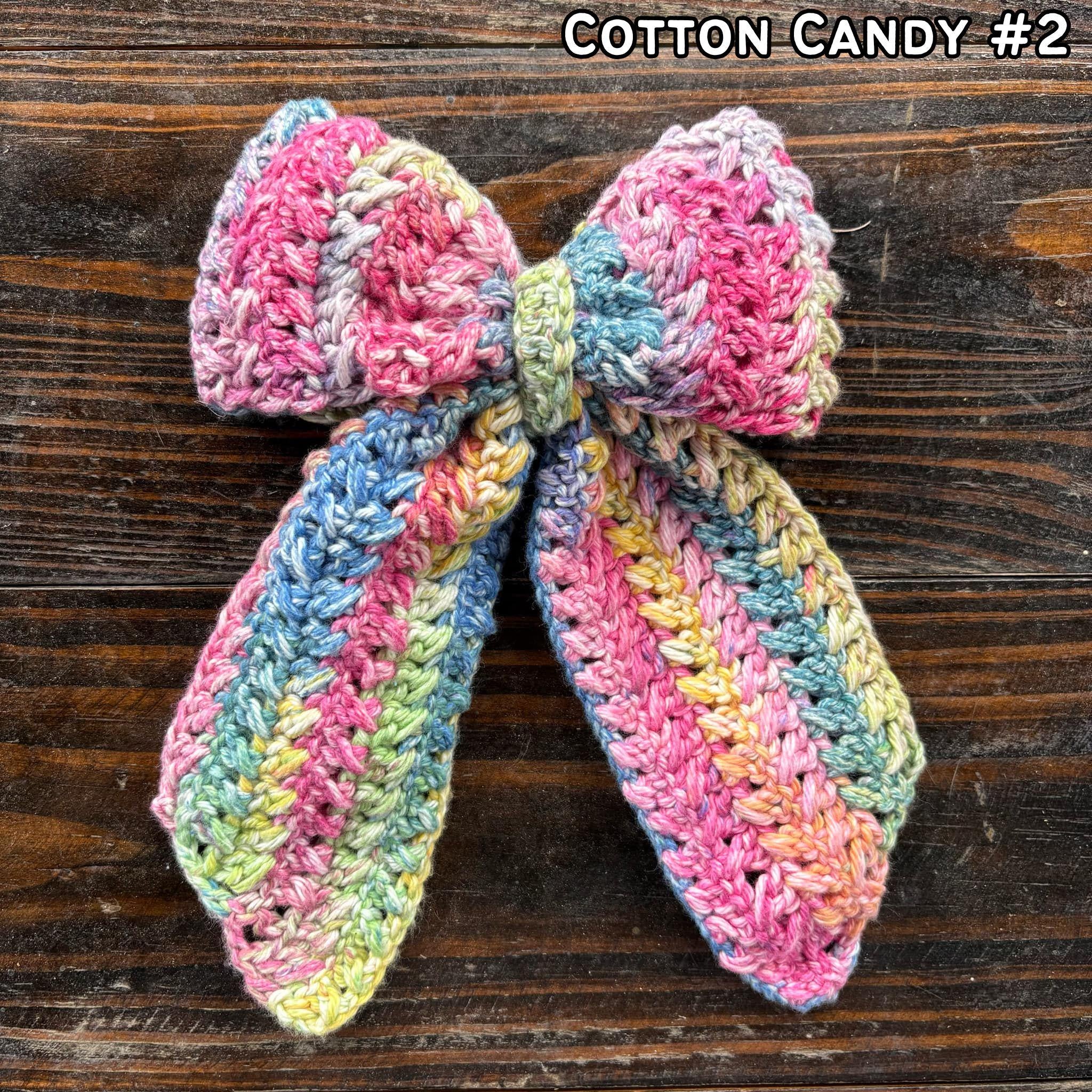 Image of Crochet Hair Bow- Hair Bow, Coquette Bow, Coquette Aesthetic, Handmade Hair bow, Knitted hair Bow, Gift Ideas, Hair Clip, Kids Hair Bows