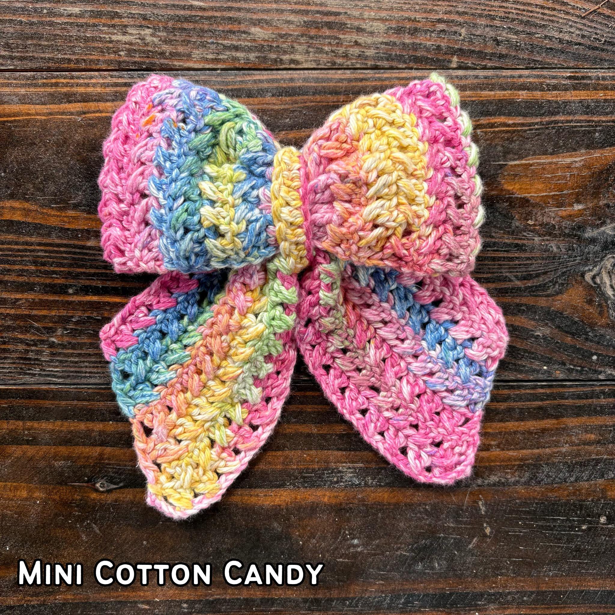 Image of Crochet Hair Bow- Hair Bow, Coquette Bow, Coquette Aesthetic, Handmade Hair bow, Knitted hair Bow, Gift Ideas, Hair Clip, Kids Hair Bows