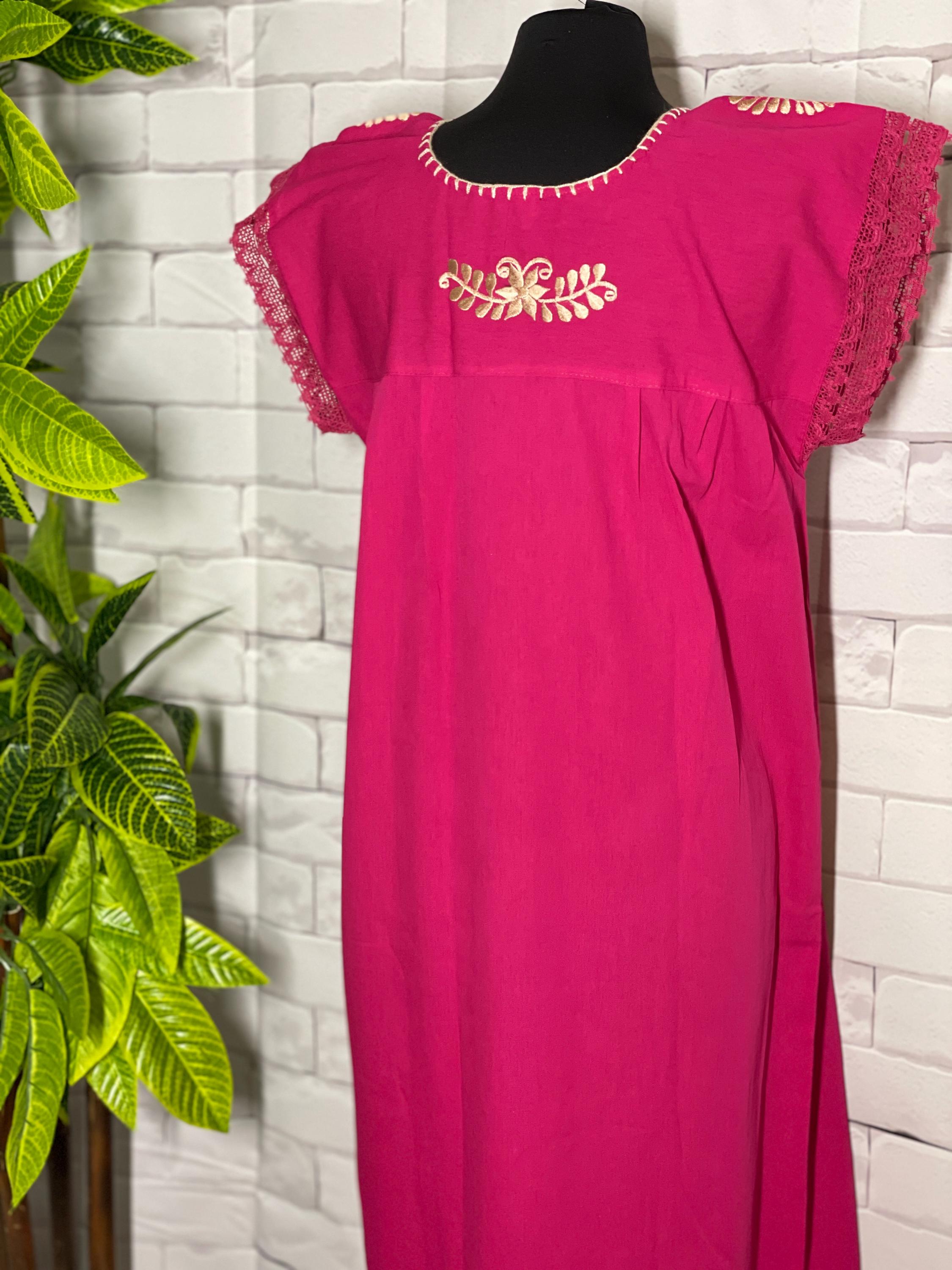 Image of Gorgeous Mexican Embroidered Dress - Handmade Artisanal Dress - Hand Embroidered Dress - M/L