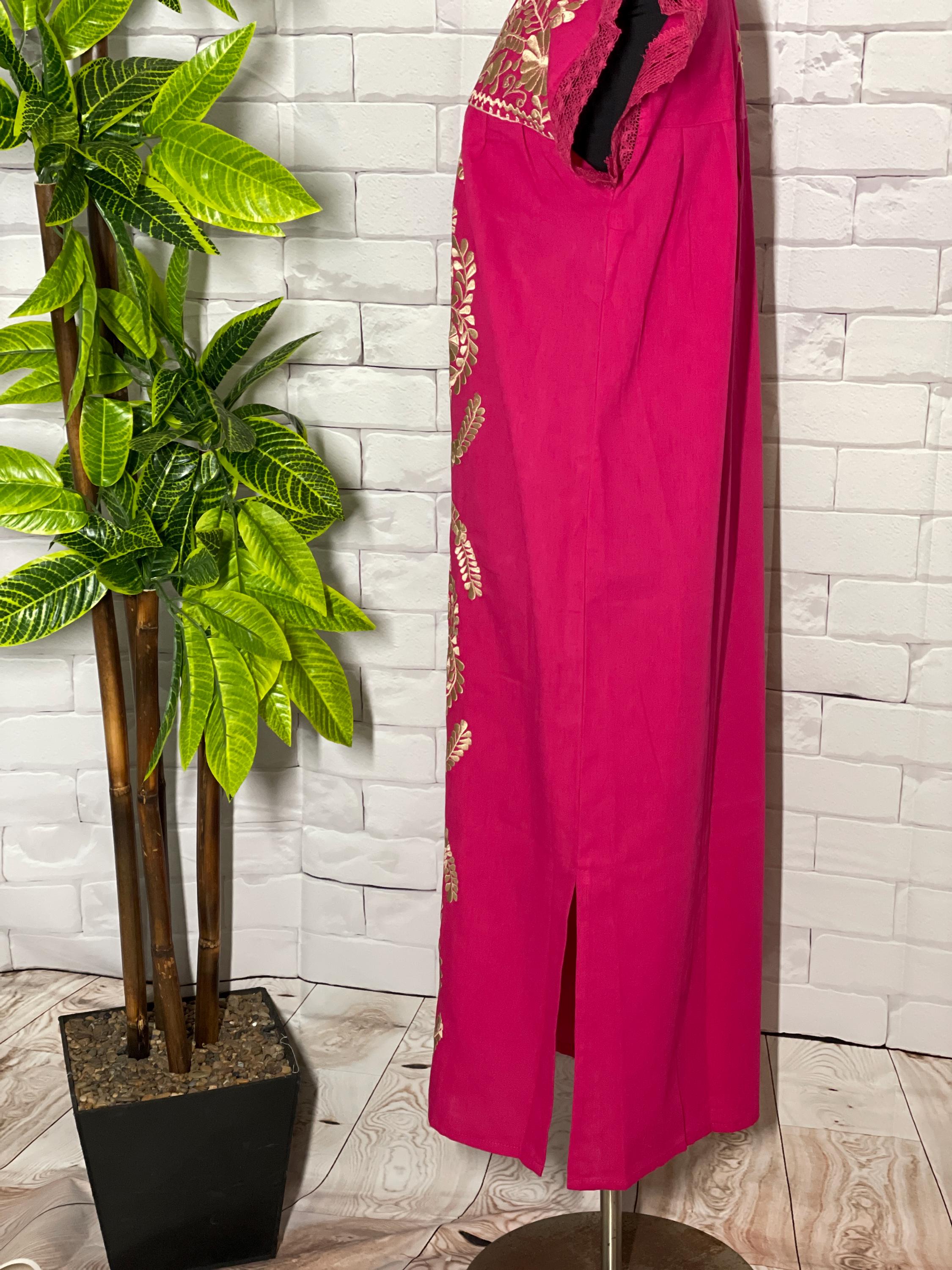 Image of Gorgeous Mexican Embroidered Dress - Handmade Artisanal Dress - Hand Embroidered Dress - M/L