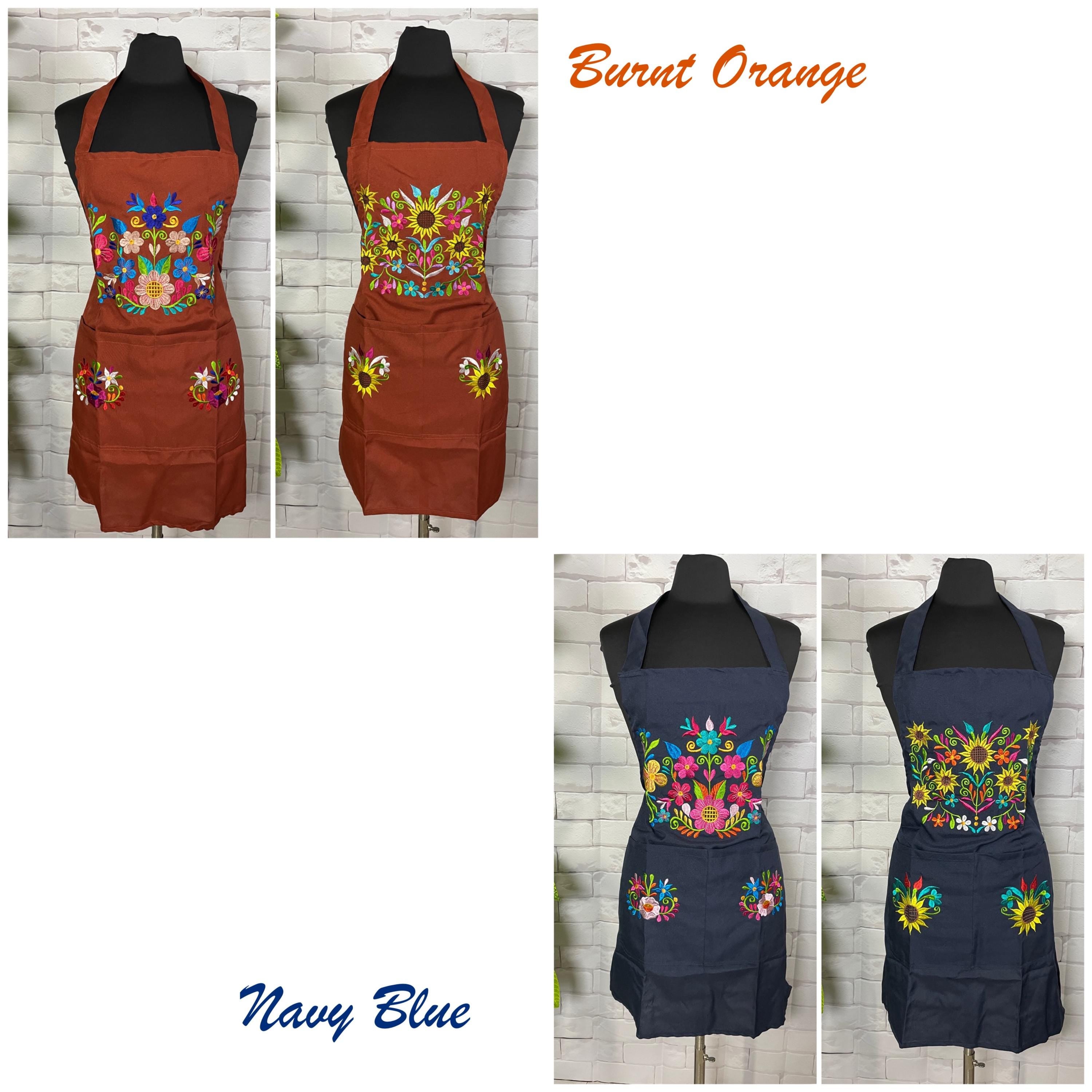 2nd Gorgeous New Edition of Stunning Handcrafted Floral Design Embroidered Cooking Apron | Unique Kitchen Accessories