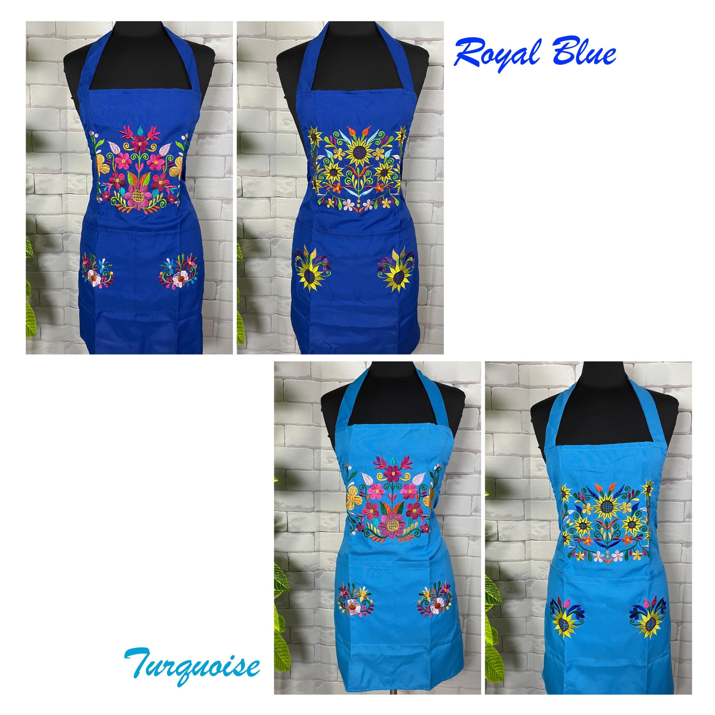 2nd Gorgeous New Edition of Stunning Handcrafted Floral Design Embroidered Cooking Apron | Unique Kitchen Accessories