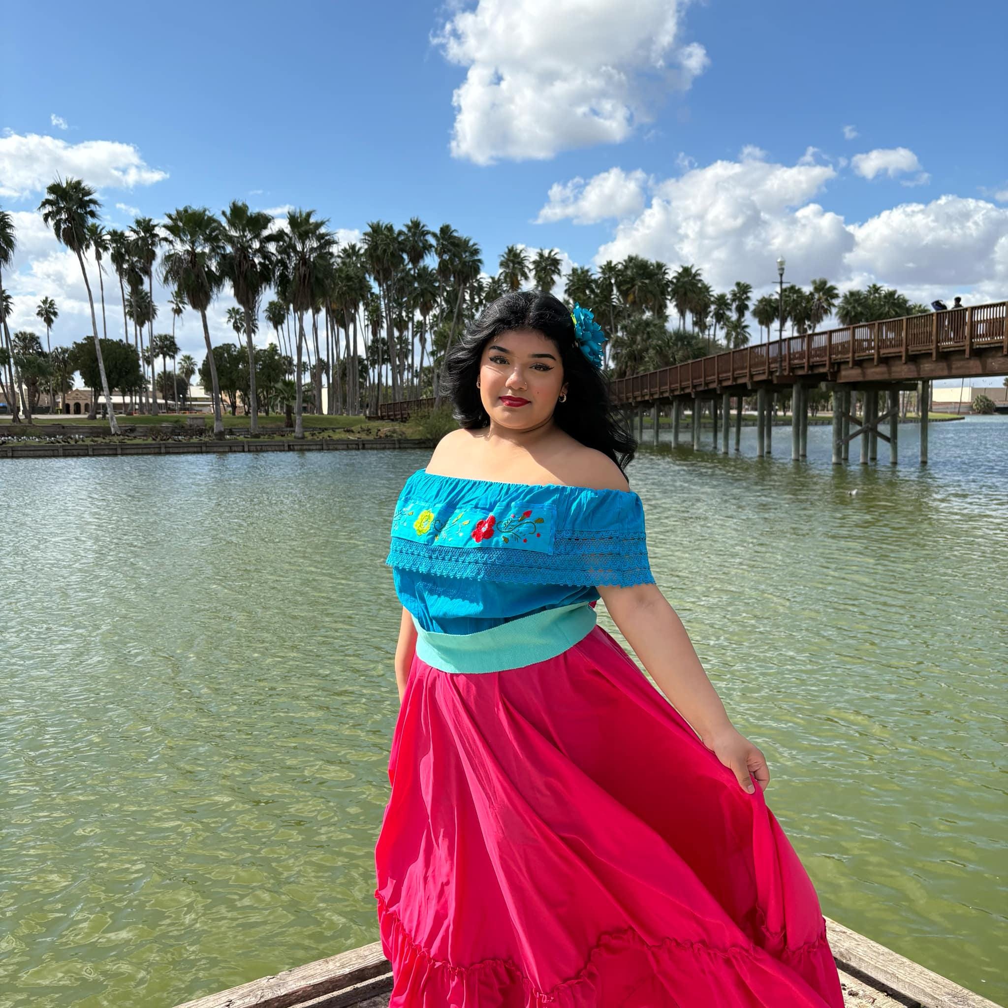 Image of Vibrant Handmade Mexican Off-Shoulder Blouse- Cross-stitched Floral Design Blouse - Artisanal Flower Gauze Blouse- One Size Fits Sizes S-L