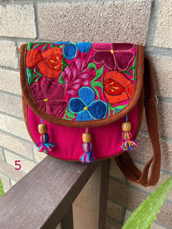 Image of Mexican Embroidered Messenger Bag - Handmade Artisanal Bag