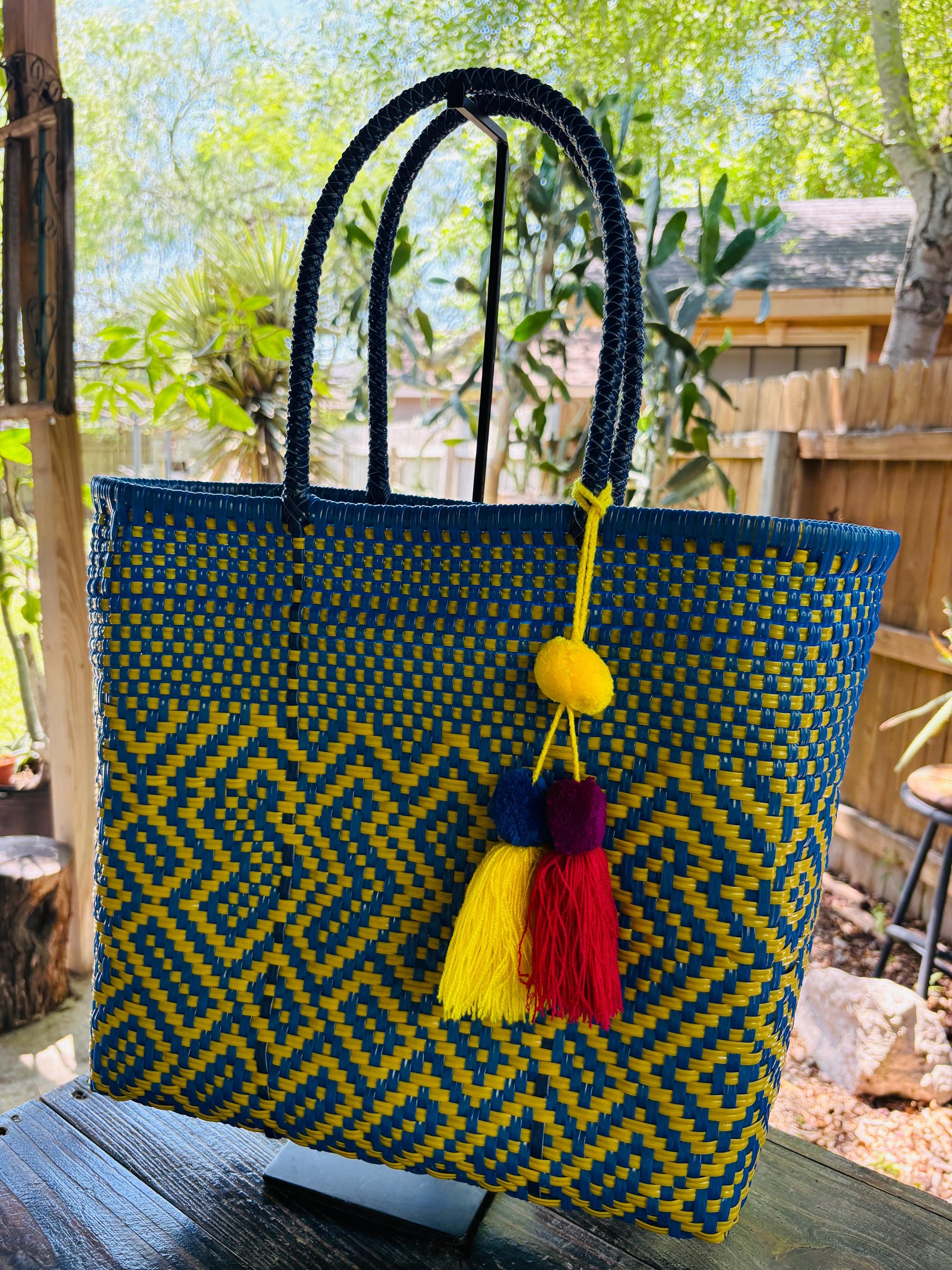 Image of Handwoven Recycled Plastic Tote Bag: Artisan Made Mexican Shoulder Bag