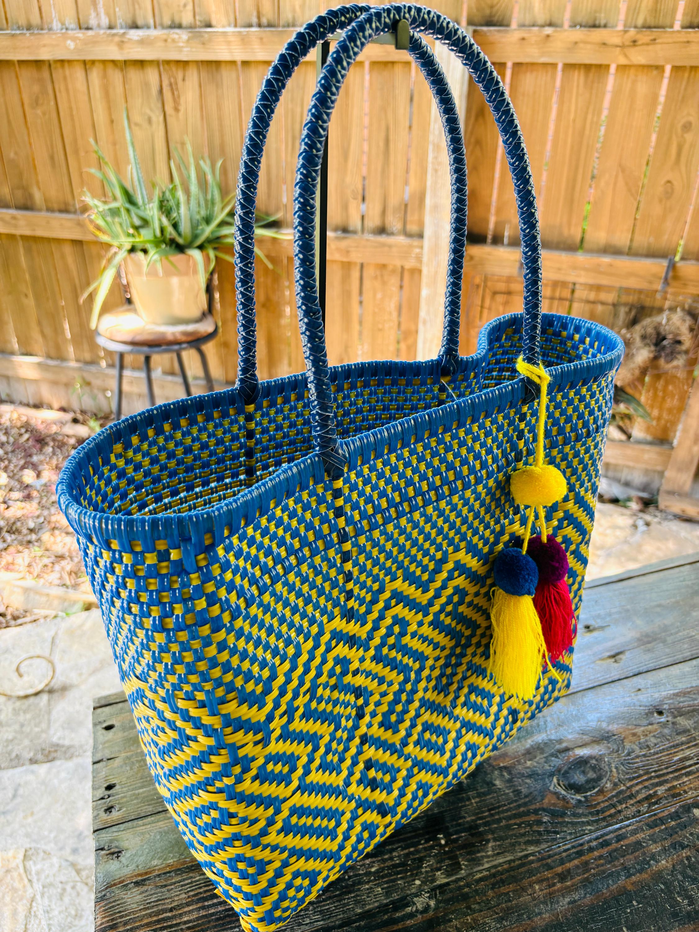 Image of Handwoven Recycled Plastic Tote Bag: Artisan Made Mexican Shoulder Bag