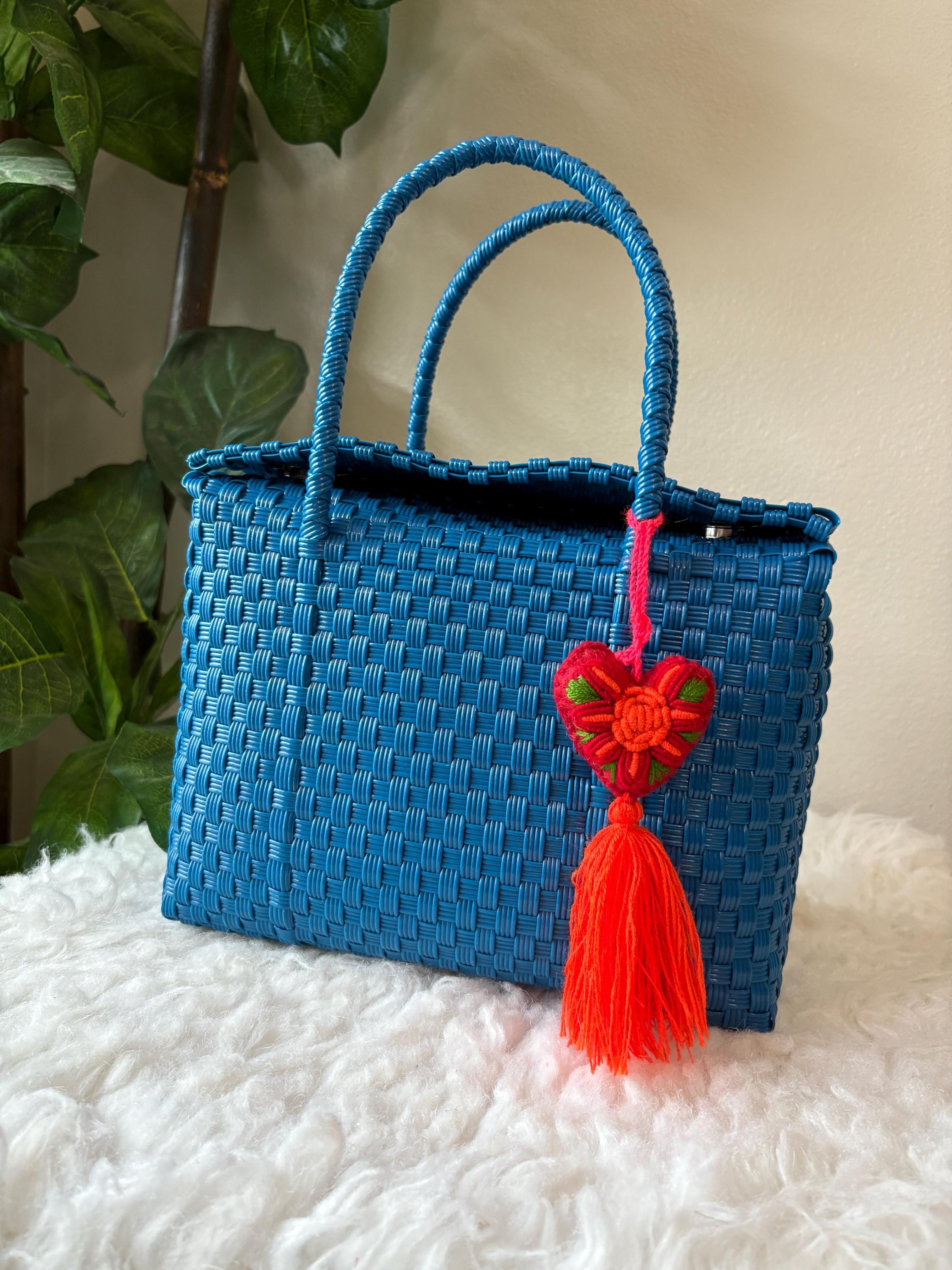 Handwoven Recycled Blue color Shoulder Bag - Artisan Made Purse from Chiapas, Mexico