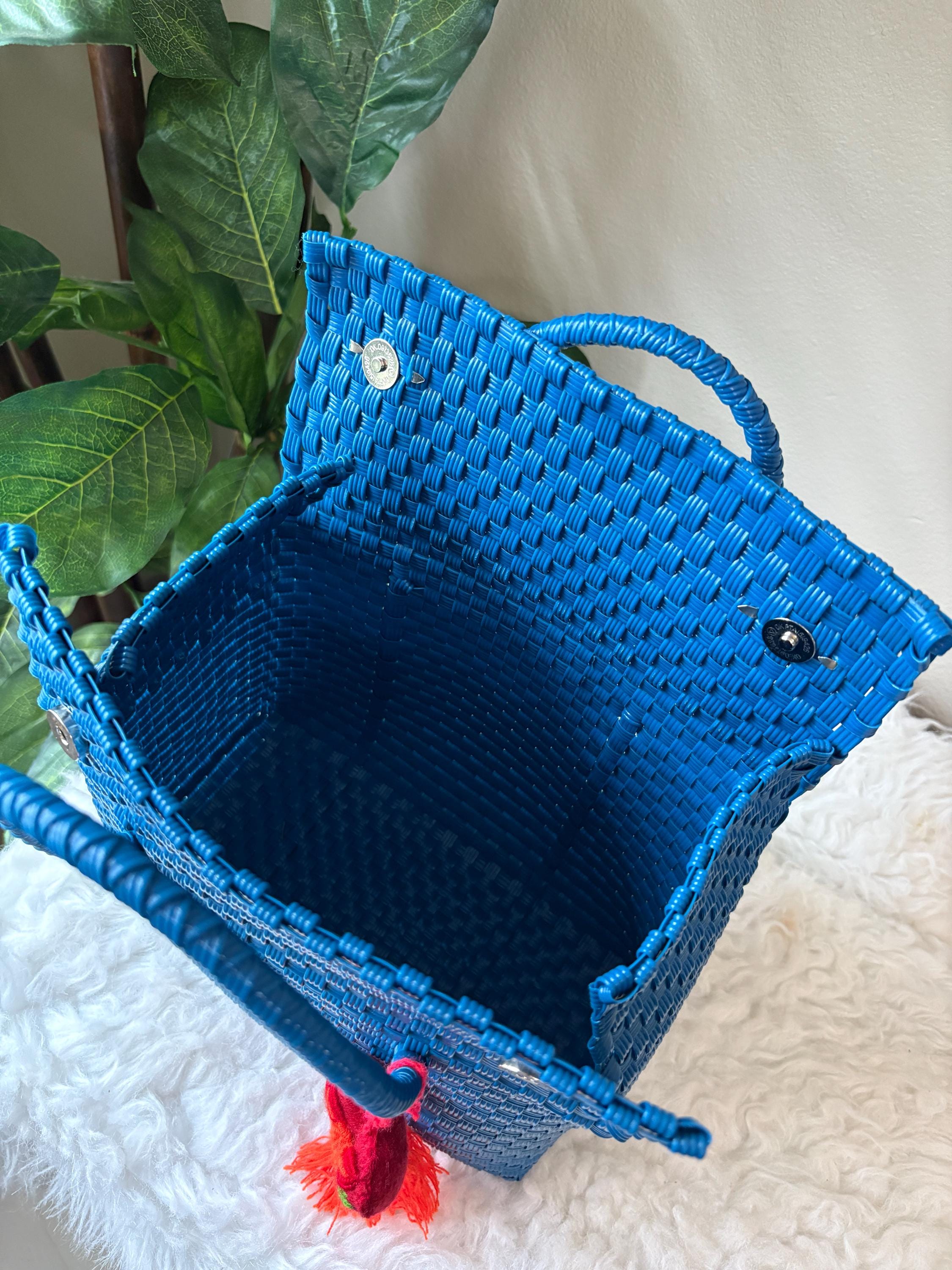 Image of Handwoven Recycled Blue color Shoulder Bag - Artisan Made Purse from Chiapas, Mexico