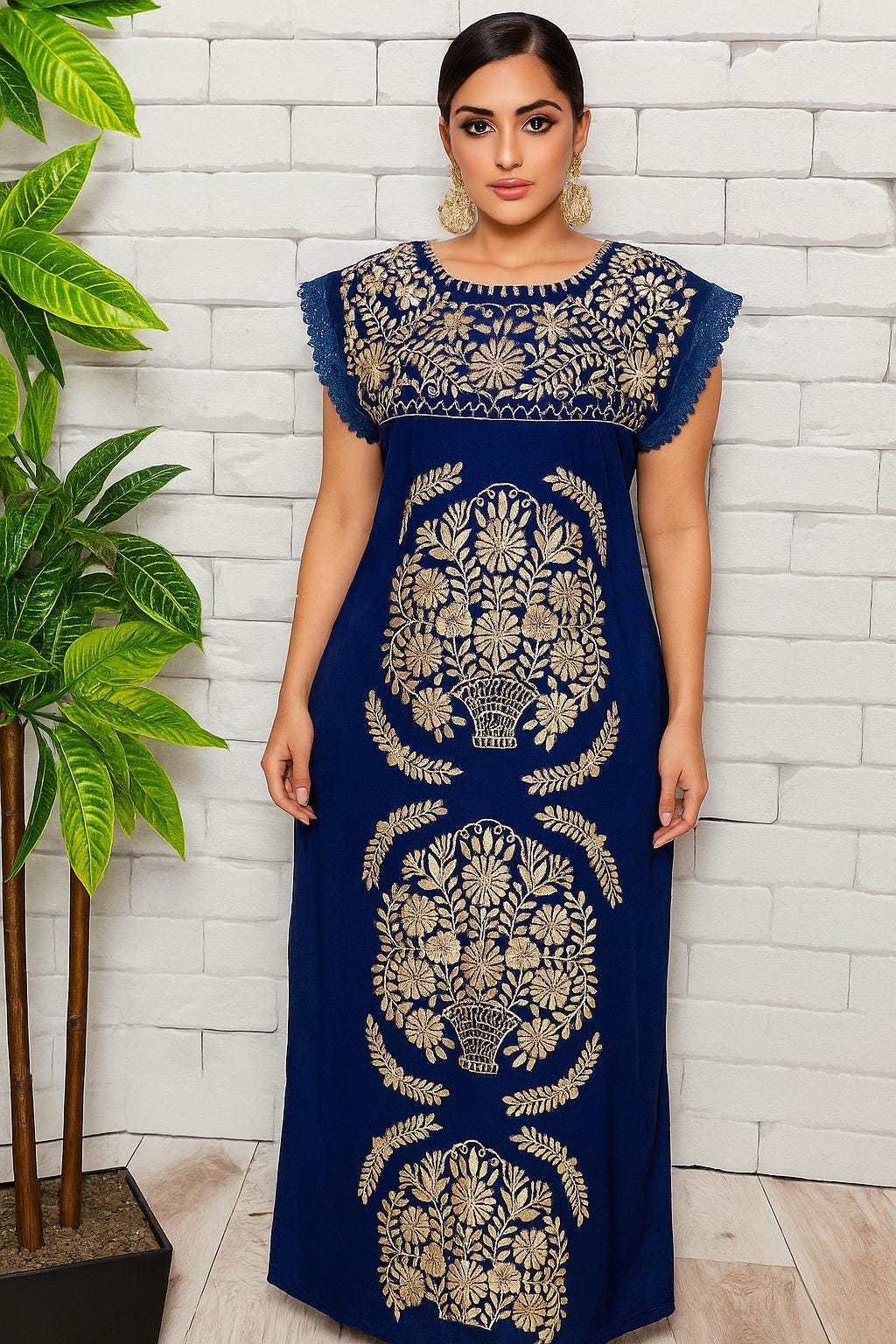 Gorgeous Mexican Embroidered Dress - Handmade Artisanal Dress - Hand Embroidered Dress - M/L