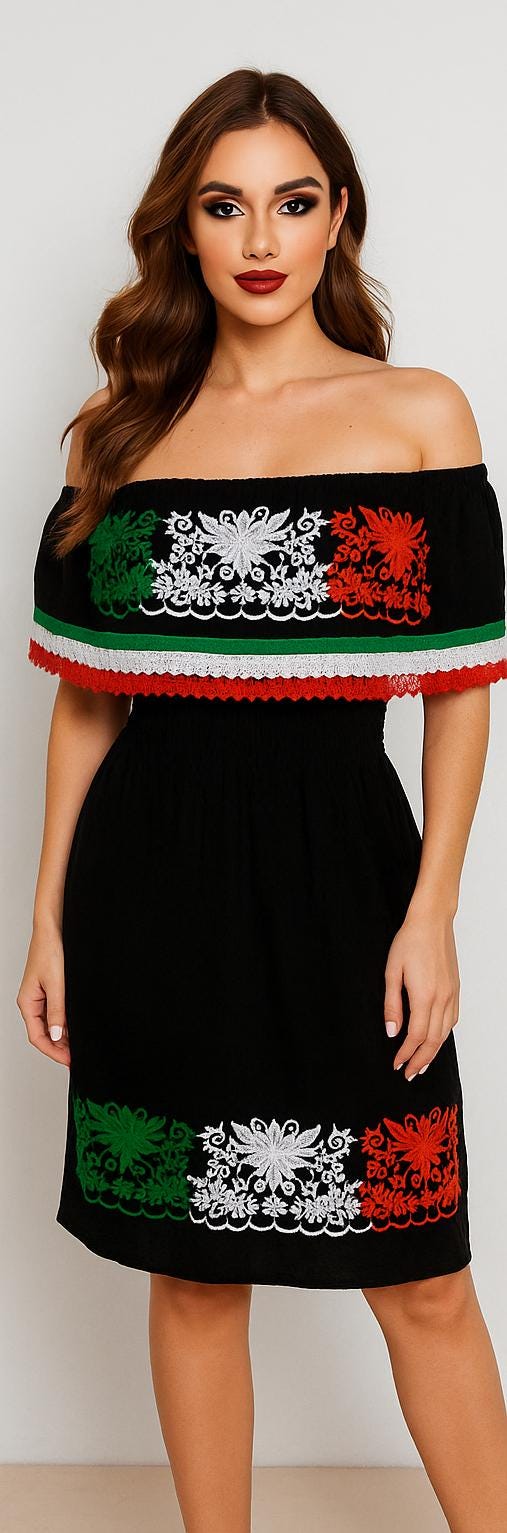 Image of Gorgeous Mexican Embroidered Dress - Handmade Artisanal Dress - Hand Embroidered Dress - Medium