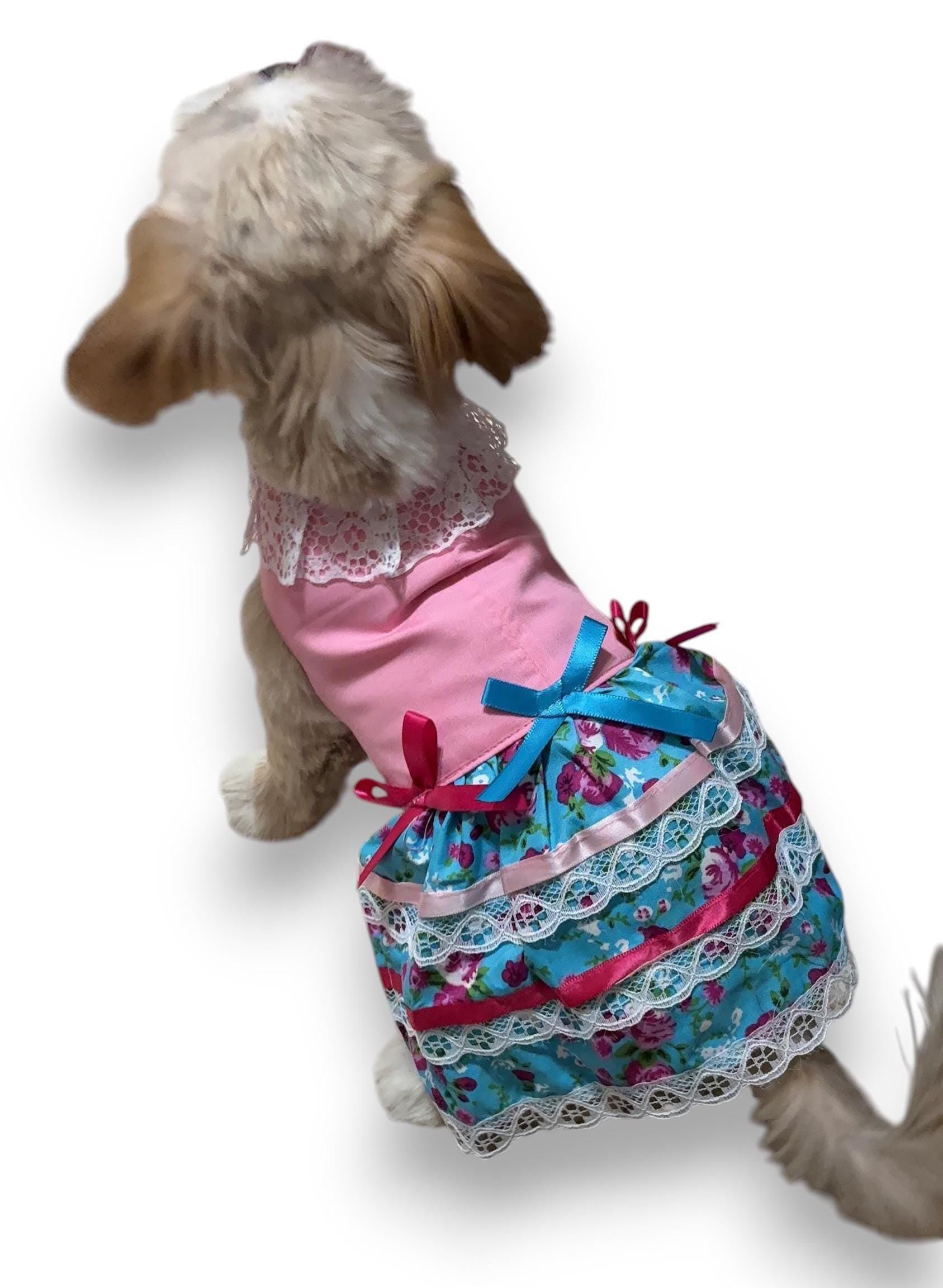 Image of Embroidered Floral Dog Dress: Handmade Sinaloa Style Pet Clothing