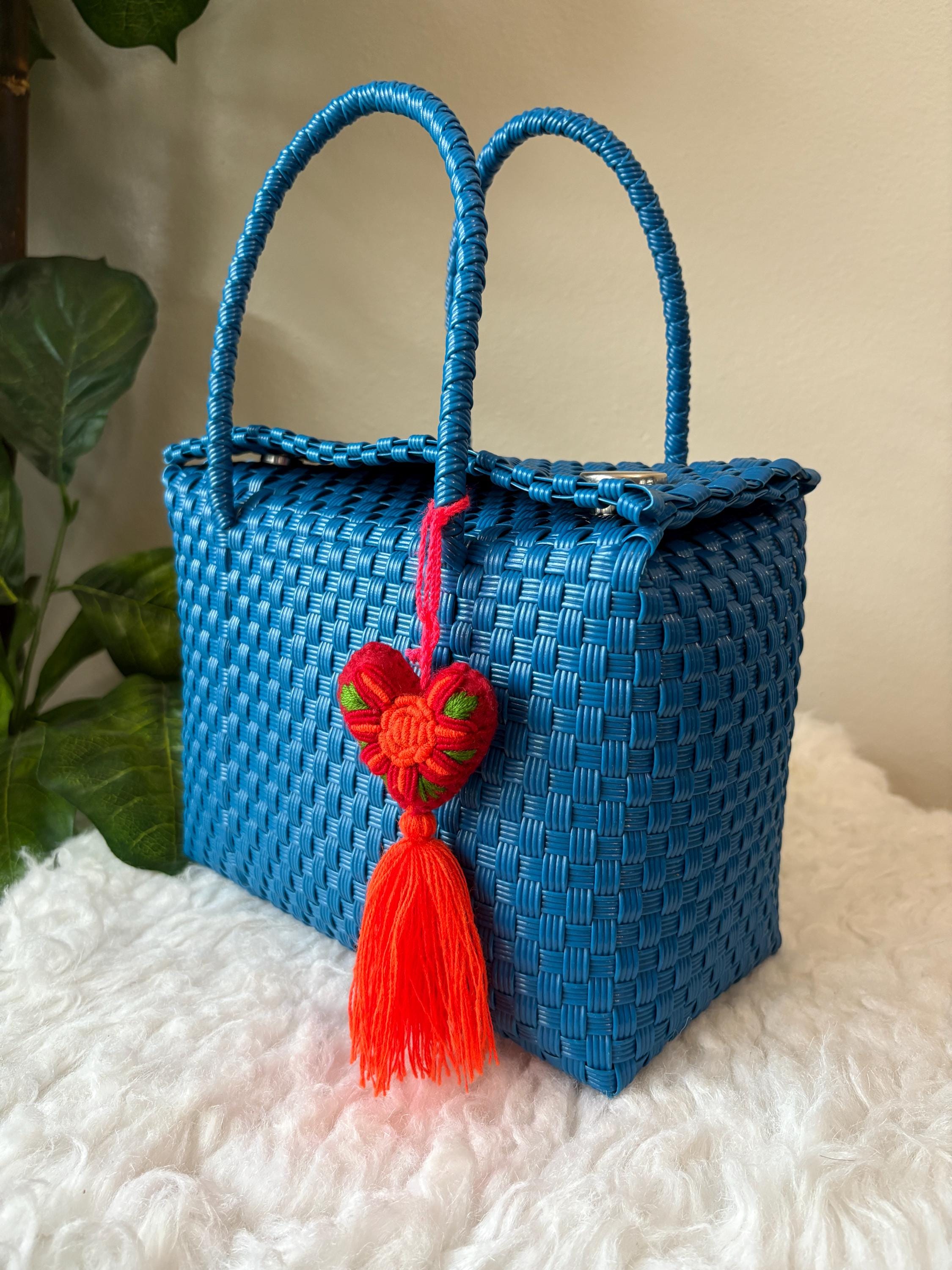 Handwoven Recycled Blue color Shoulder Bag - Artisan Made Purse from Chiapas, Mexico