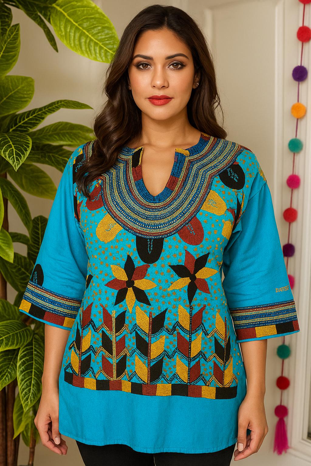 Beautiful Floral Embroidered Blouse - Mexican Embroidered Blouse - Floral Designs