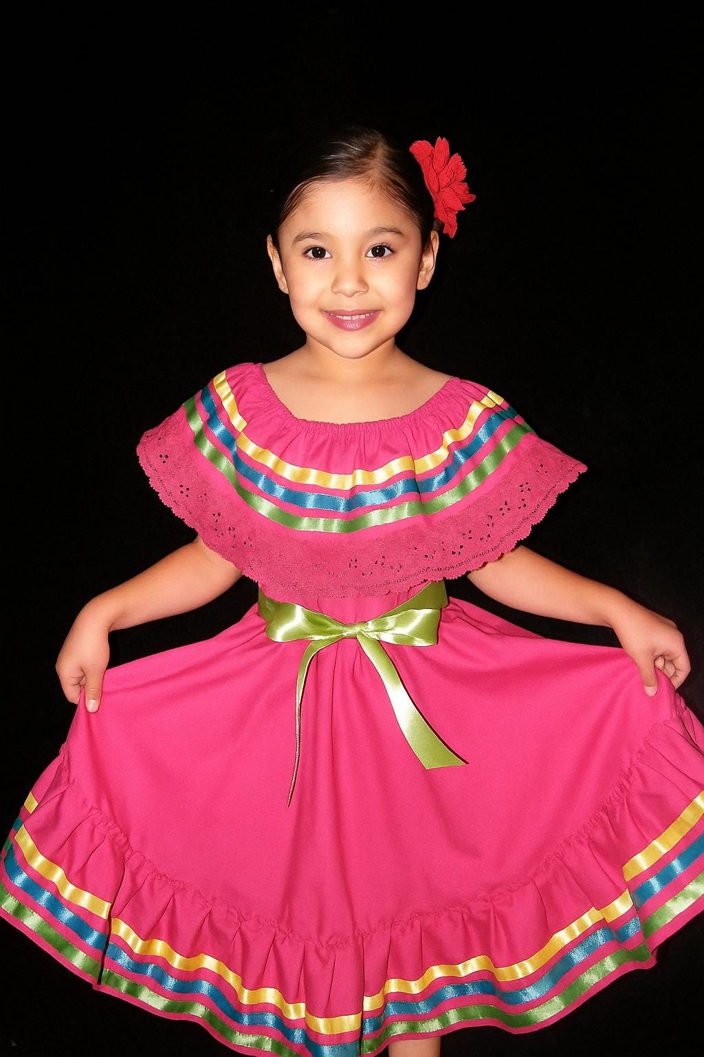 Image of Gorgeous Folk-Ribbon Girls Dance Dress