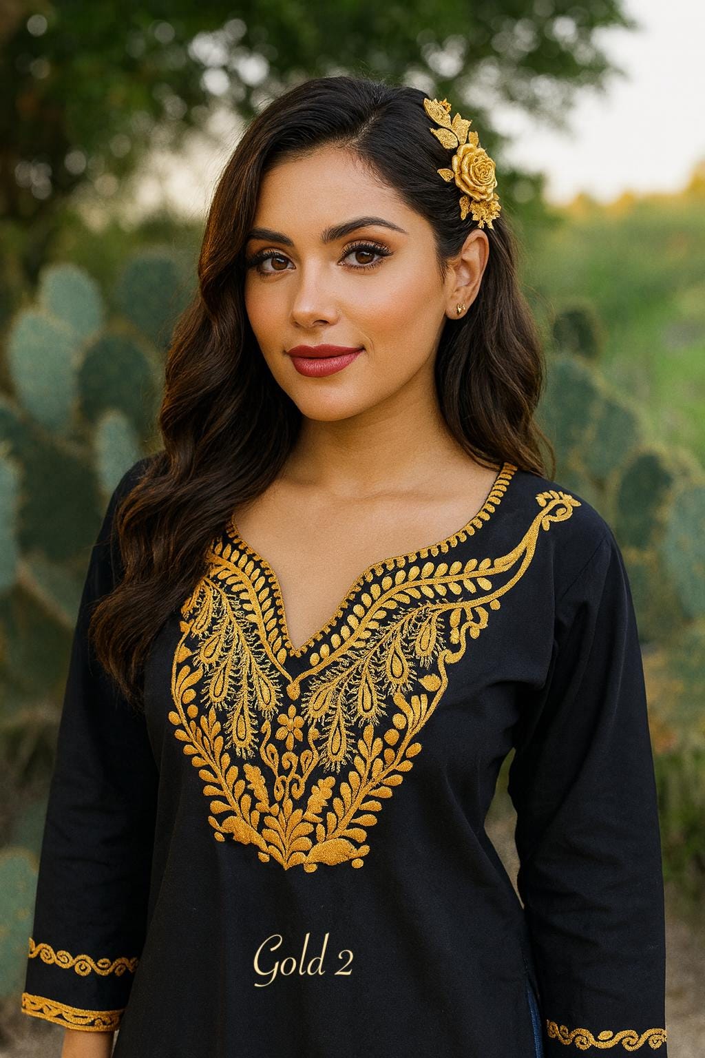 Beautiful Peacock Embroidered Blouse - Handmade Artisanal Blouse - Size SMALL