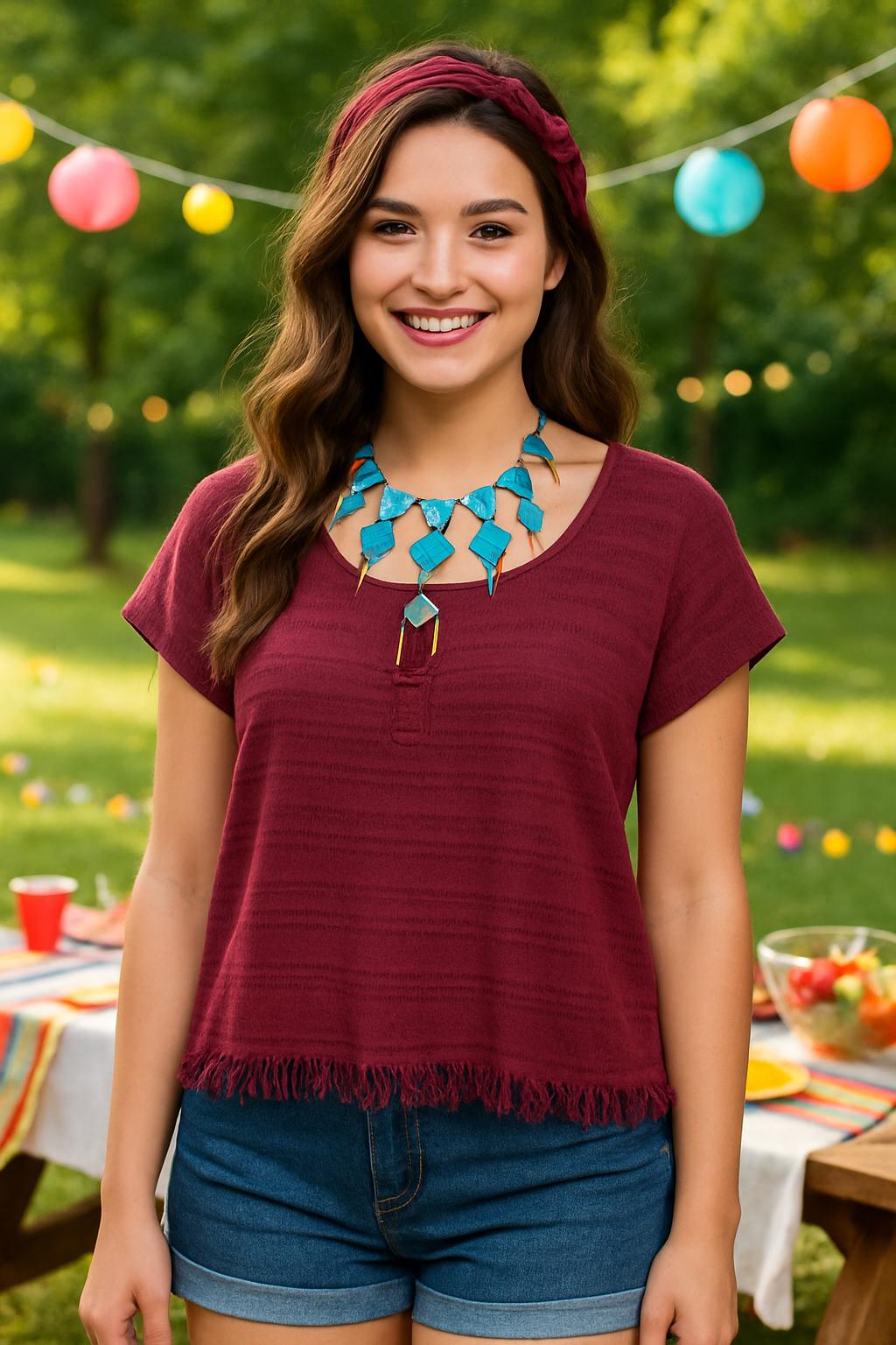 Image of Summer Handmade Rag Blouse - Handmade Blouse - Artisanal Wear