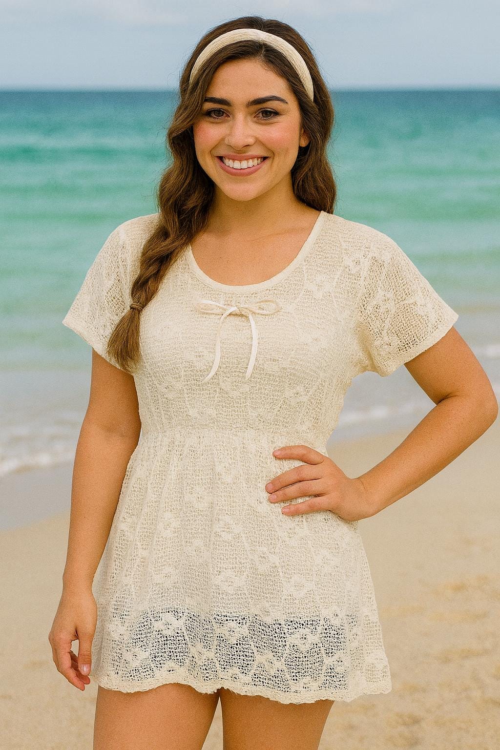 Image of Bikini Lace Cover Blouse