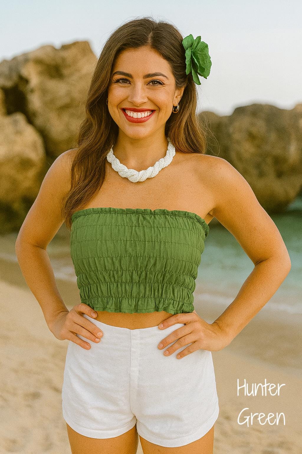 Trendy Artisan Made Crop Top - Elastic Cropped Blouse