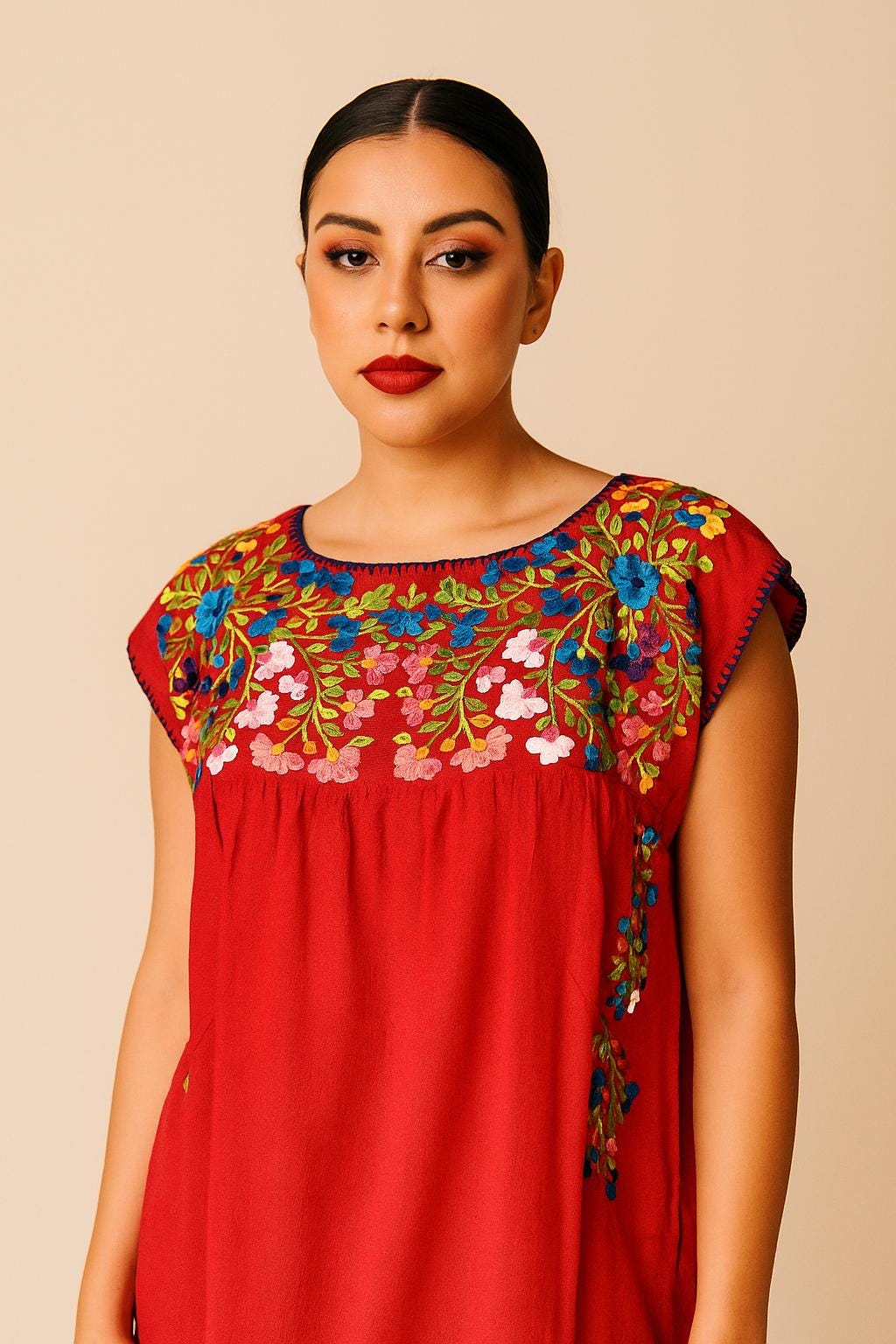 Juanita Hand Embroidered Blouse - Handmade Blouse - Artisanal Wear - Size Large