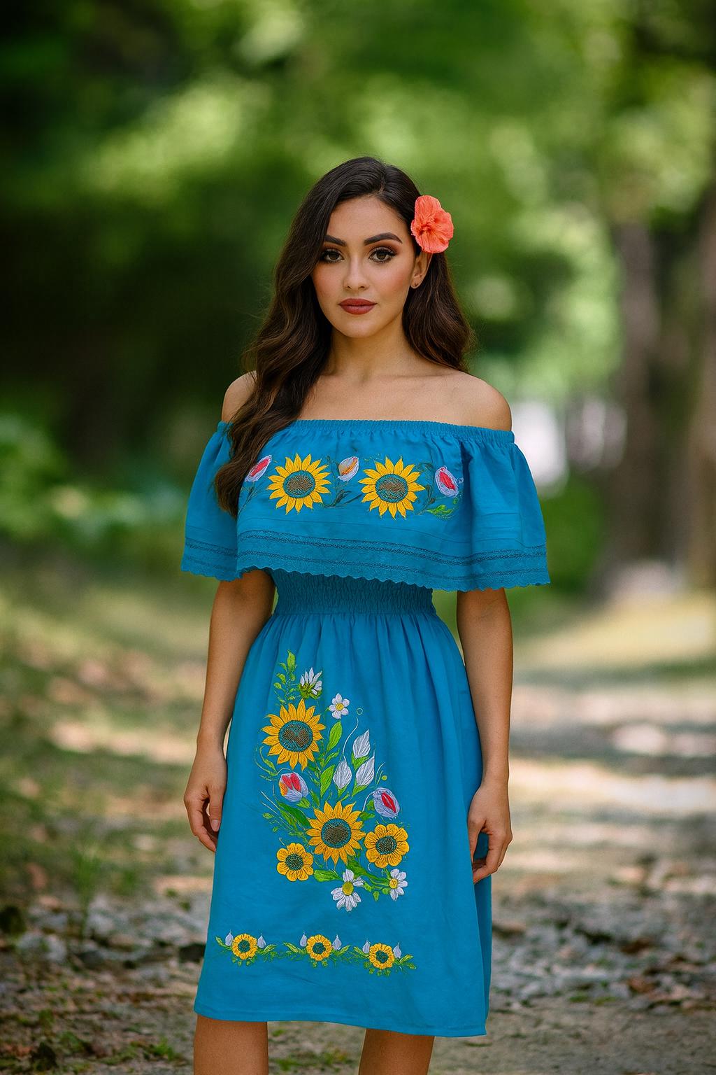 Beautiful Artisan Embroidered Floral Dresses - Handmade Dresses - Mexican Dresses
