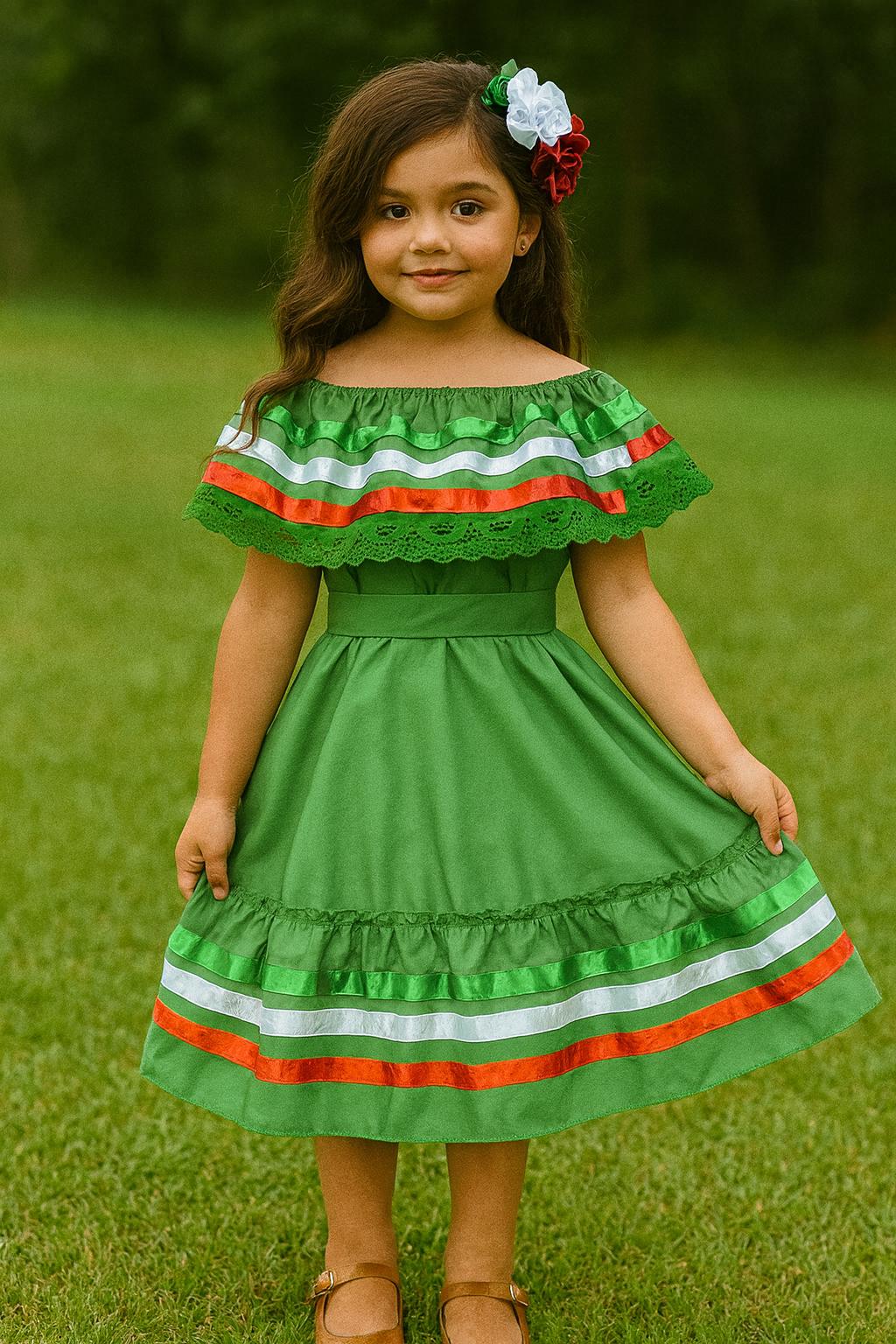 Image of Gorgeous Folk-Ribbon Girls 2 piece Outfit-Blouse & Skirt