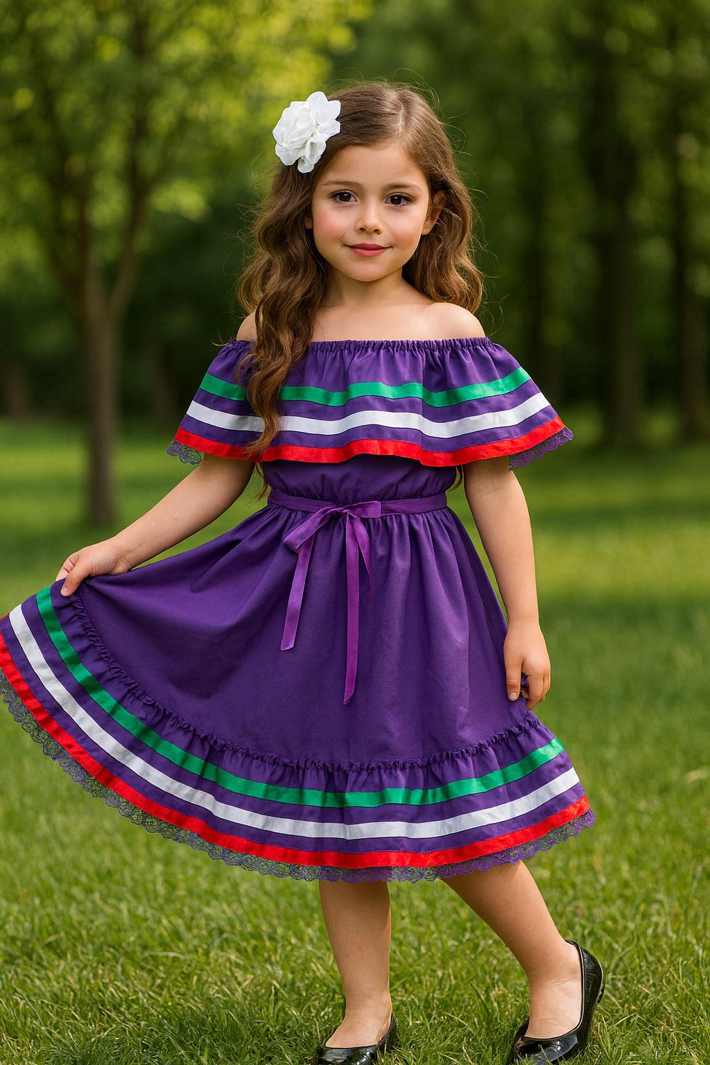 Image of Gorgeous Folk-Ribbon Girls 2 piece Outfit-Blouse & Skirt