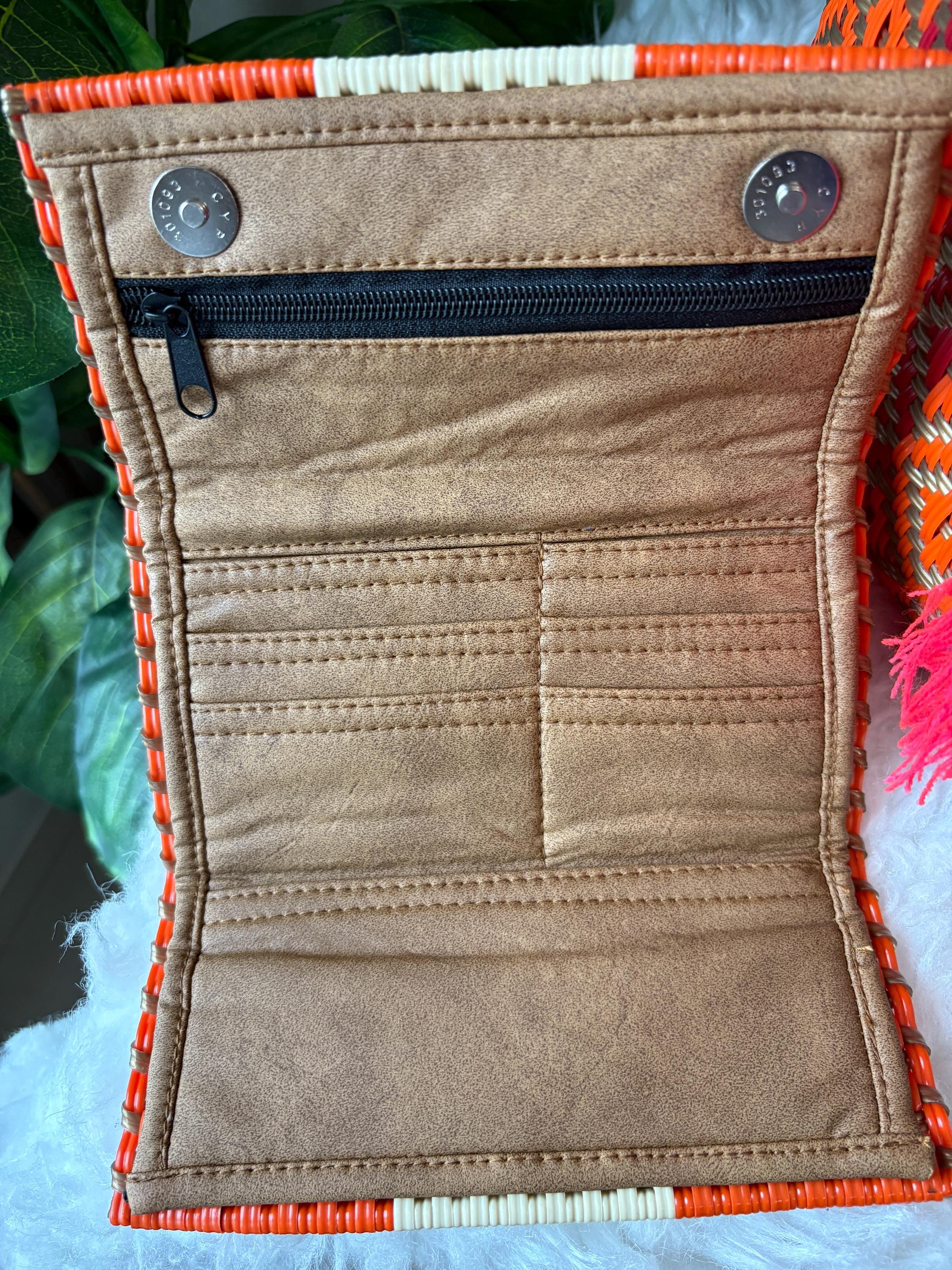 Image of Handwoven Terra Cotta Shoulder Bag: Boho Market Tote with Pompom