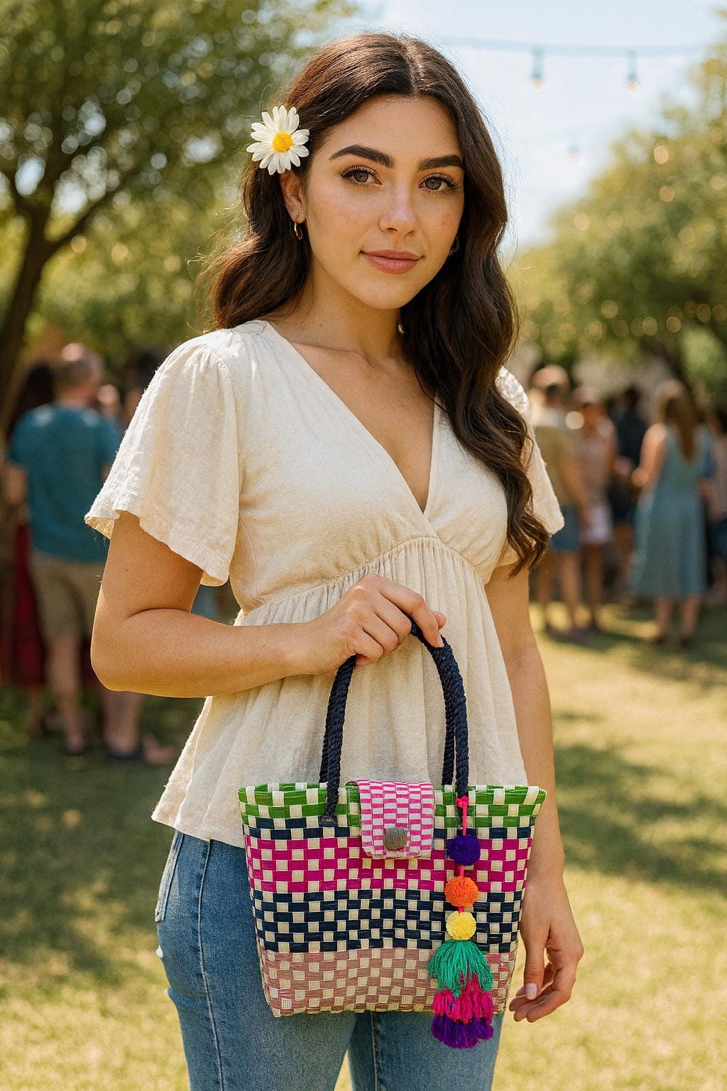 Image of Handwoven Recycled Plastic Lunch Bag - Artisan Made Bag from Chiapas, Mexico