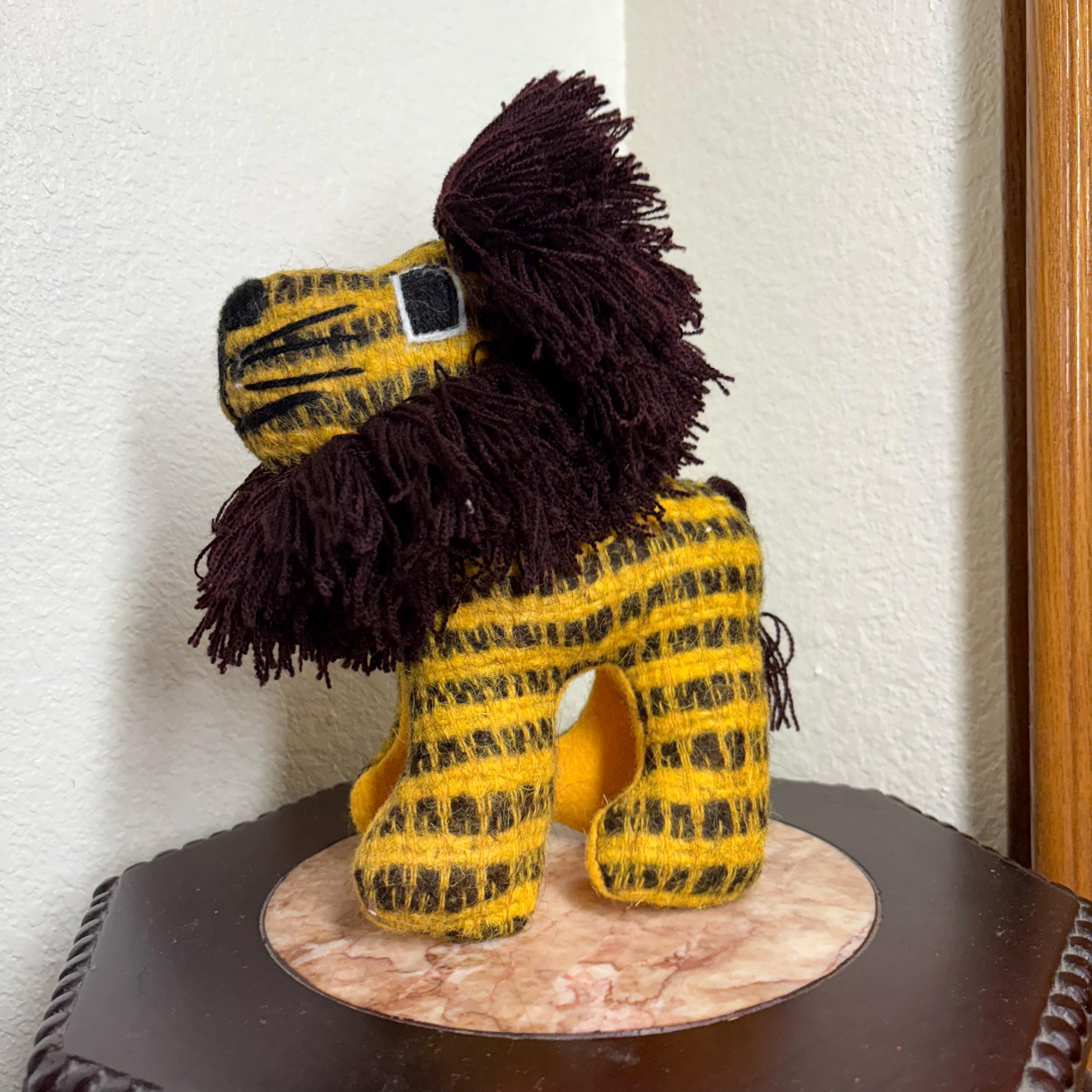 Hand Embroidered Artisanal Stuffed LION - Handmade Stuffed Animals -Beautiful Handcrafted Lion - Perfect for an authentic & meaningful gift